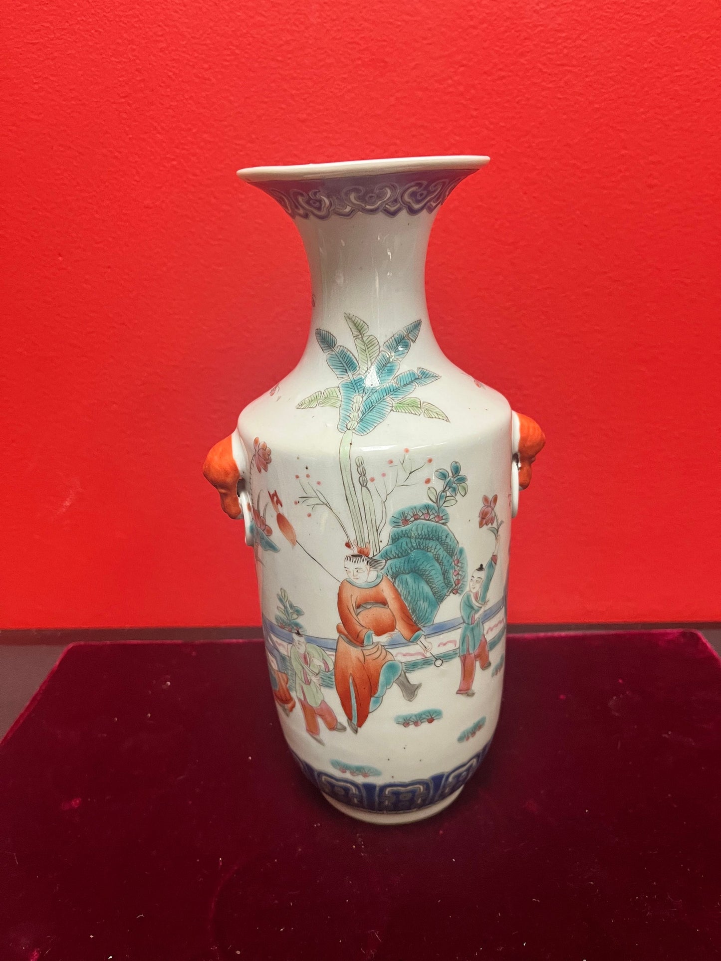 Stunning 10 inch antique Chinese 19 century signed handpainted porcelain vase  Stunning quality