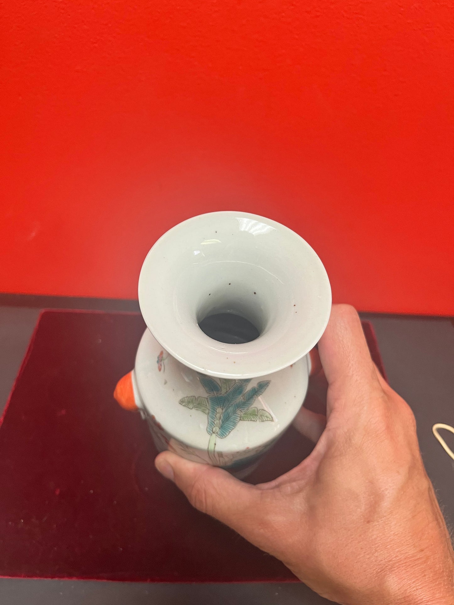 Stunning 10 inch antique Chinese 19 century signed handpainted porcelain vase  Stunning quality