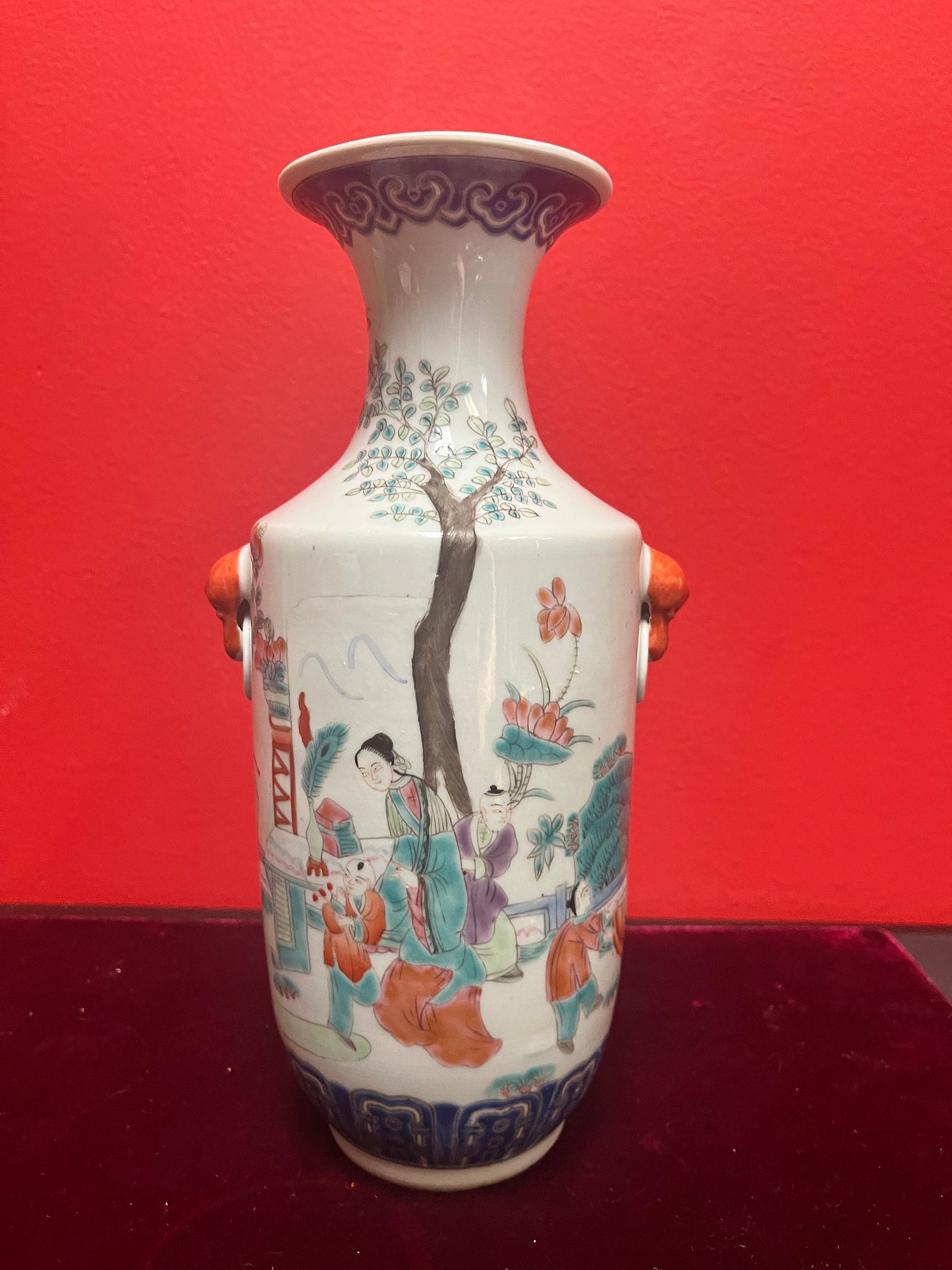Stunning 10 inch antique Chinese 19 century signed handpainted porcelain vase  Stunning quality