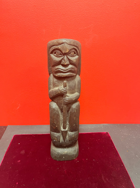 Lovely 13 inch authentic wooden Haida statue  Indigenous first nations artifact - wow