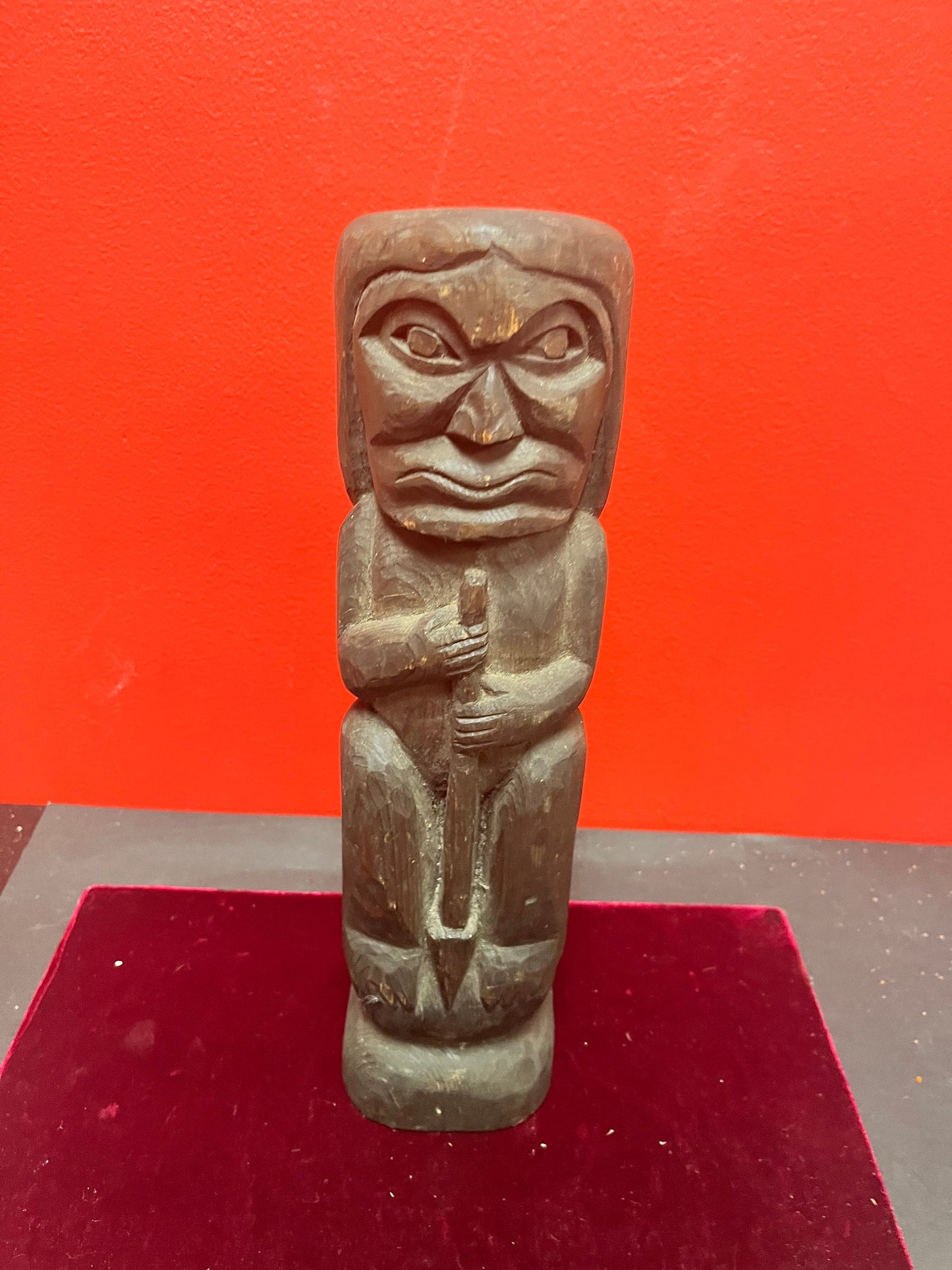 Lovely 13 inch authentic wooden Haida statue  Indigenous first nations artifact - wow