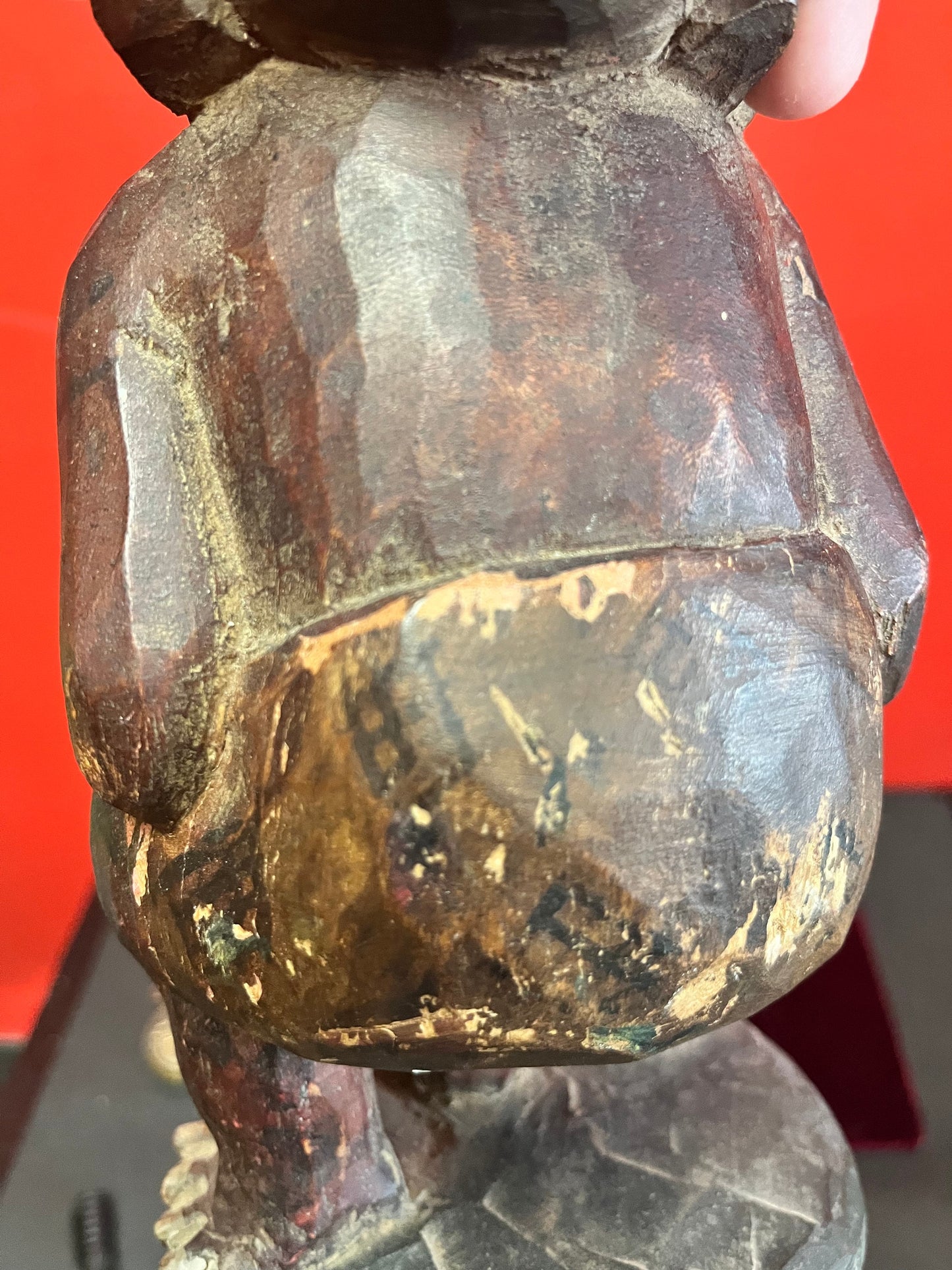 Stunning 10 inch Carved and  hand painted figure  of Hindu  God Twalen  Bali  early 1800s  museum, quality