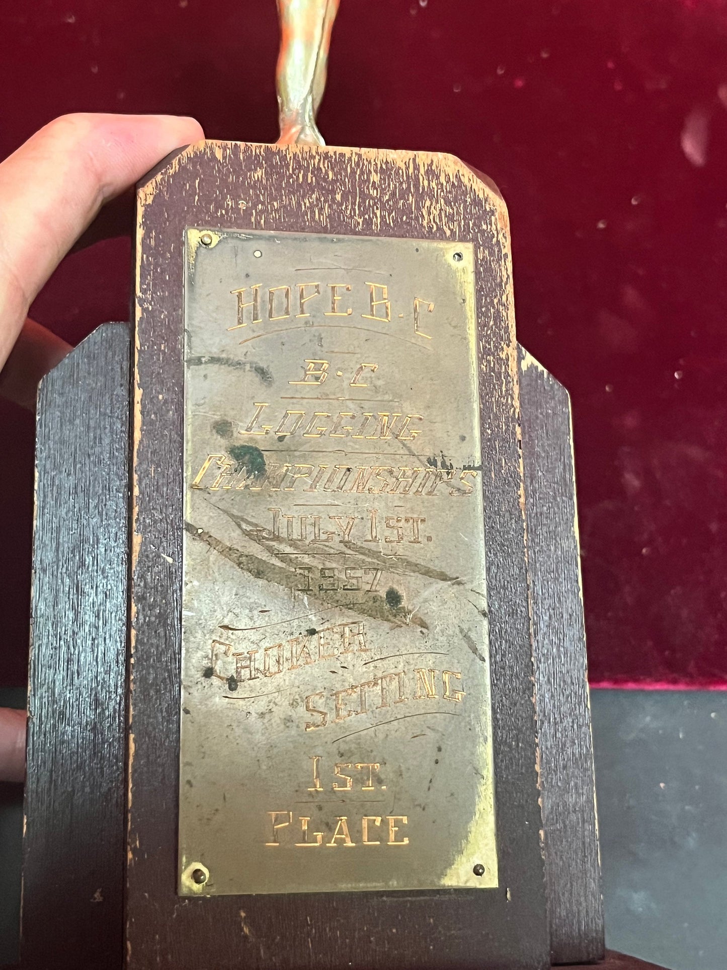 Fabulous 1950s British Columbia Canada logging trophy  wow