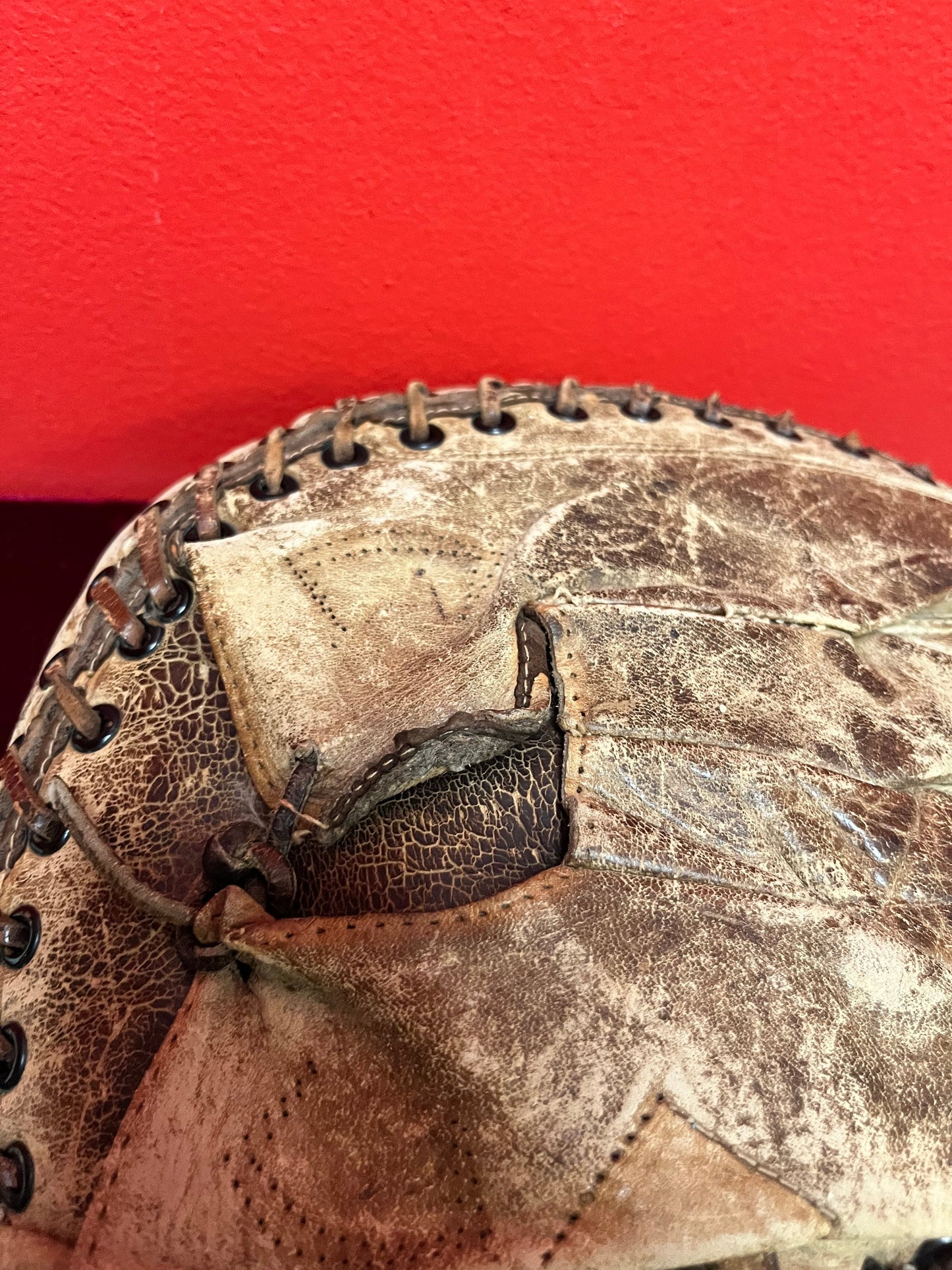 Fabulous  antique  leather baseball catchers mitt  great gift for the baseball enthusiast