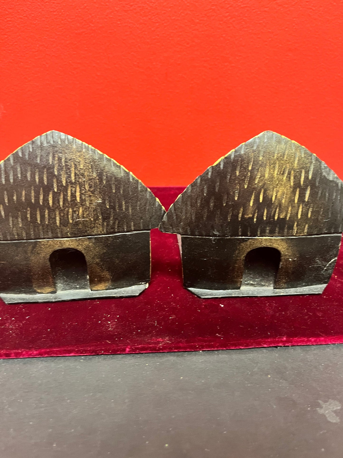 African Kenyon 6 x 4 inches high bronze bookends  Stunning Patina