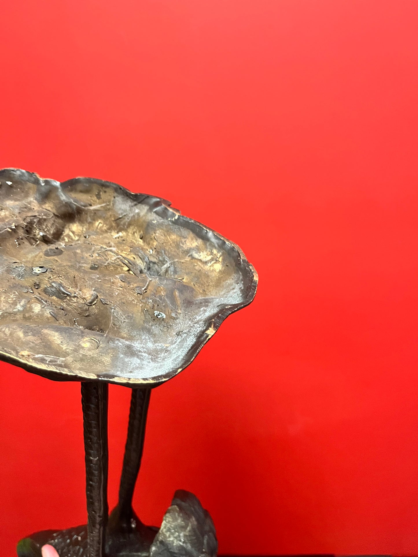 Fabulous bronze 28 inch tall Herron  Asian beauty lovely look and patina