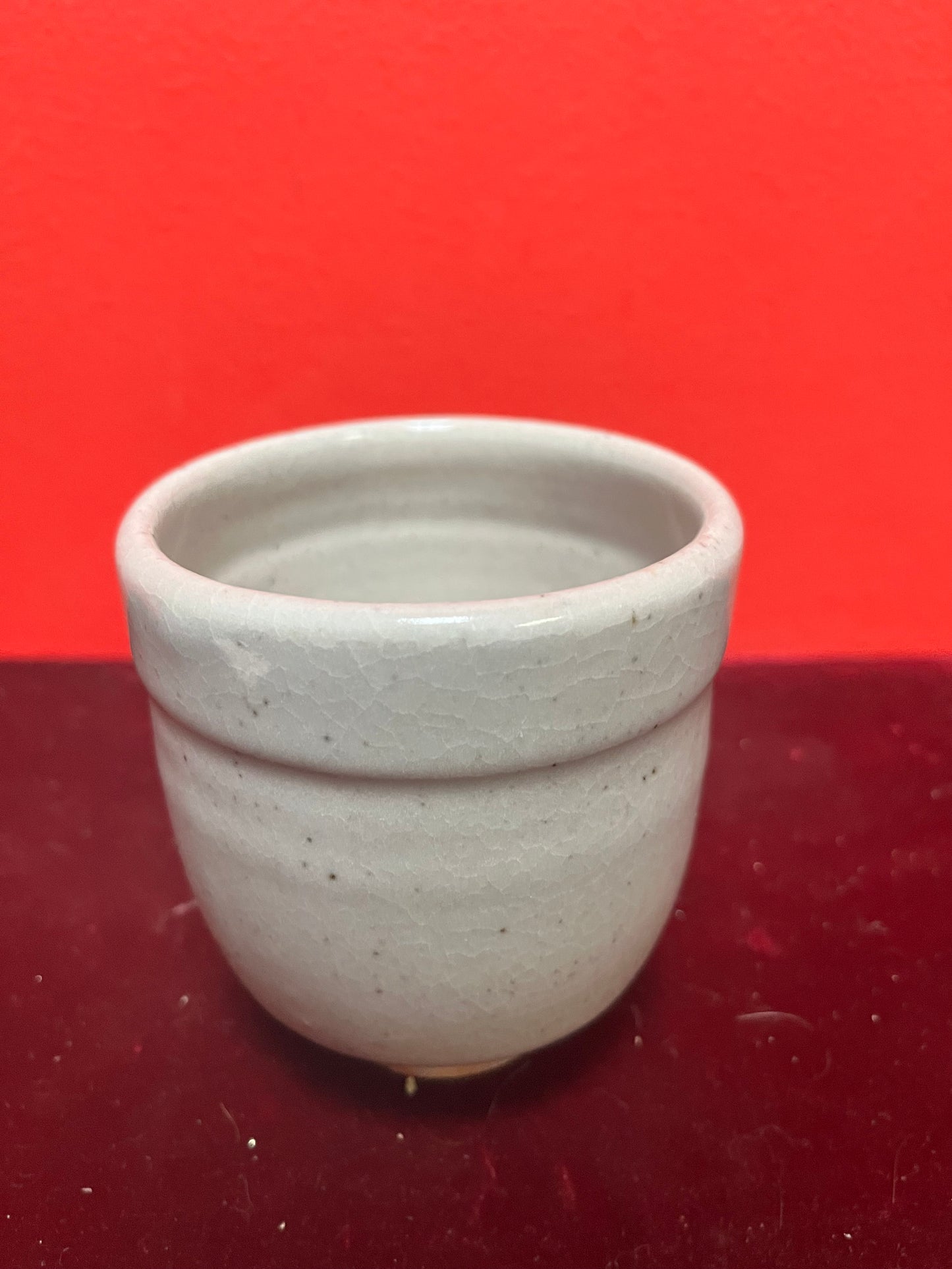 Lovely Japanese inspired  Vancouver Island artist Jesse Birch  celadon glazed tea cup  simple and inspiring design  perfect condition