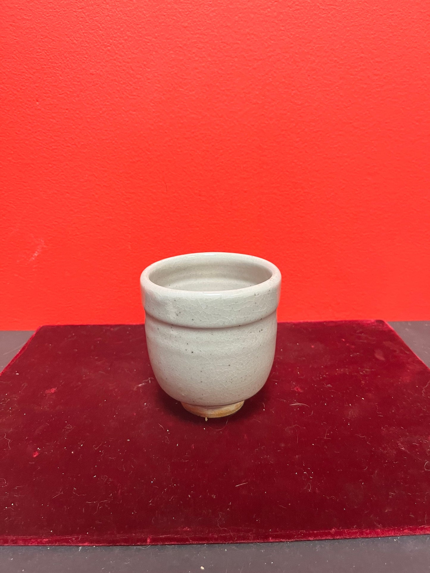 Lovely Japanese inspired  Vancouver Island artist Jesse Birch  celadon glazed tea cup  simple and inspiring design  perfect condition