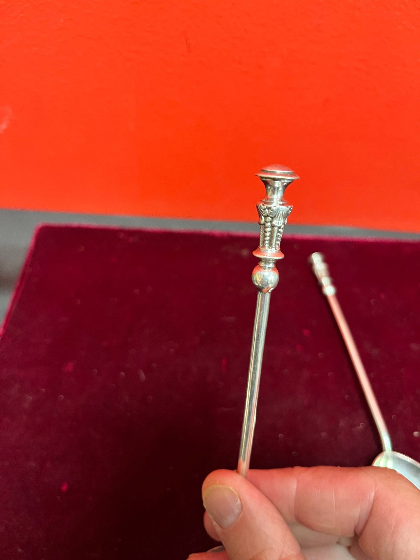 8 inch silver hallmarked salad servers  nice condition  great gift