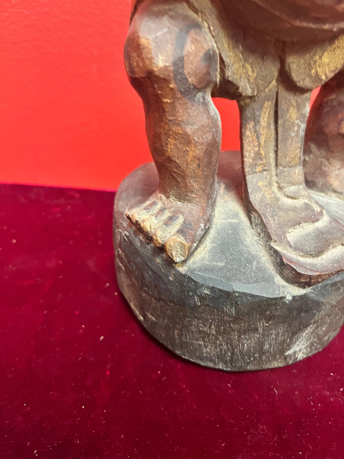 Stunning 10 inch Carved and  hand painted figure  of Hindu  God Twalen  Bali  early 1800s  museum, quality