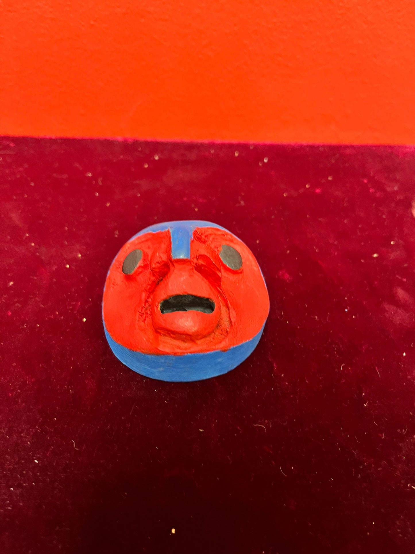 3 inch indigenous first nations pacific northwest coast cedar mask  unsigned