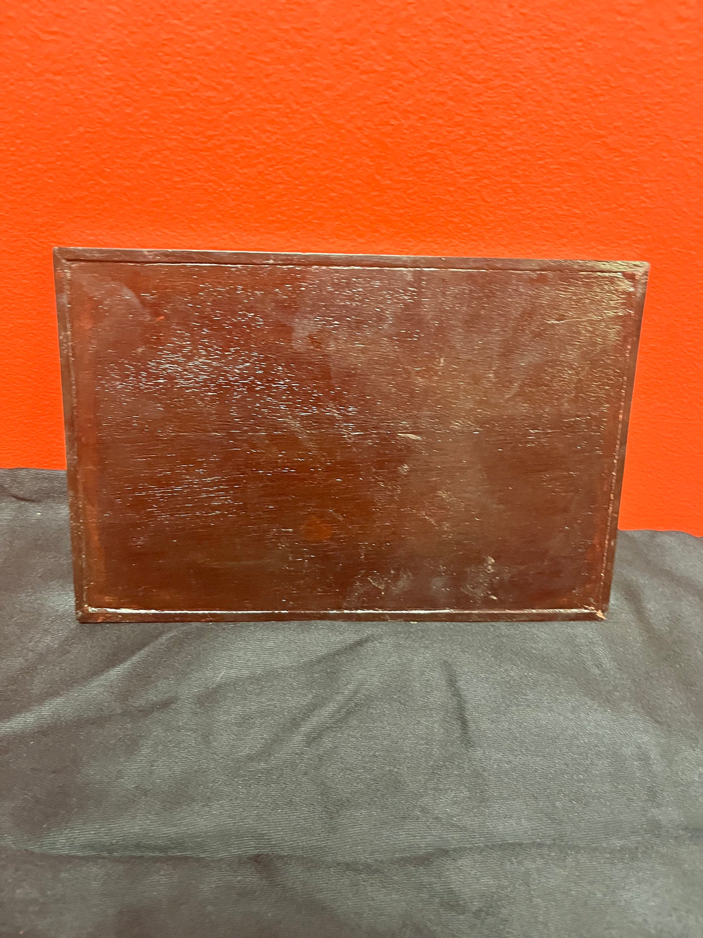 9 x 7 signed Chinese, four seasons, Rosewood and porcelain handpainted plaque