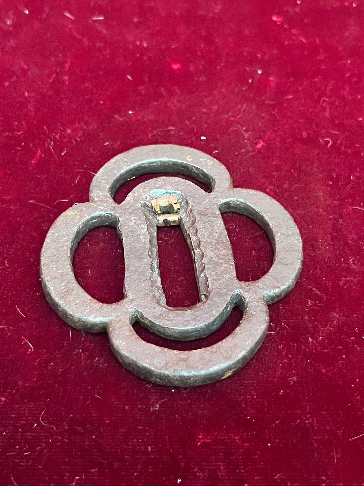 Lovely 2 inch Japanese Steel samurai katana tsuba   very very old from important collection  wow