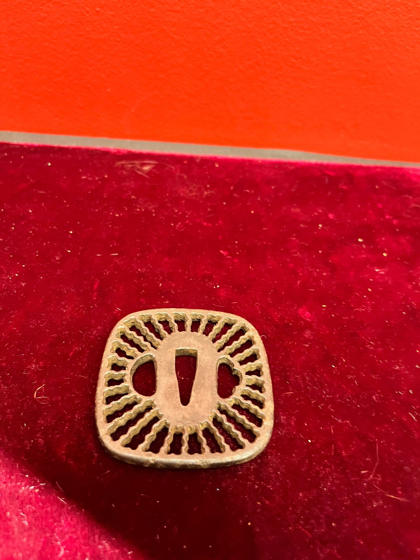 2.5 inch antique Japanese steel tsuba  fabulous quality very very old  Japanese samurai