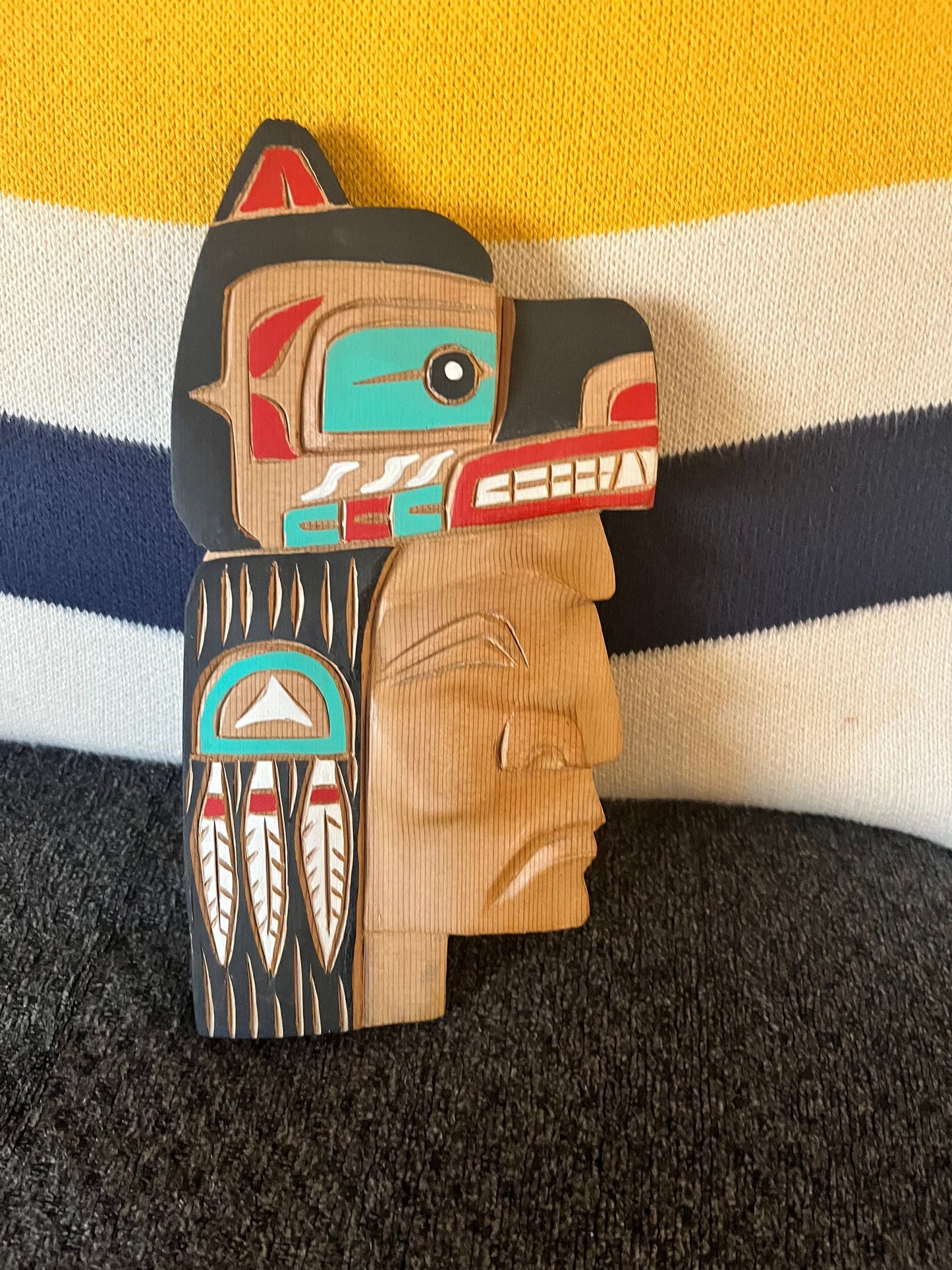 10 inch indigenous First Nations pacific north west coast signed chief plaque!