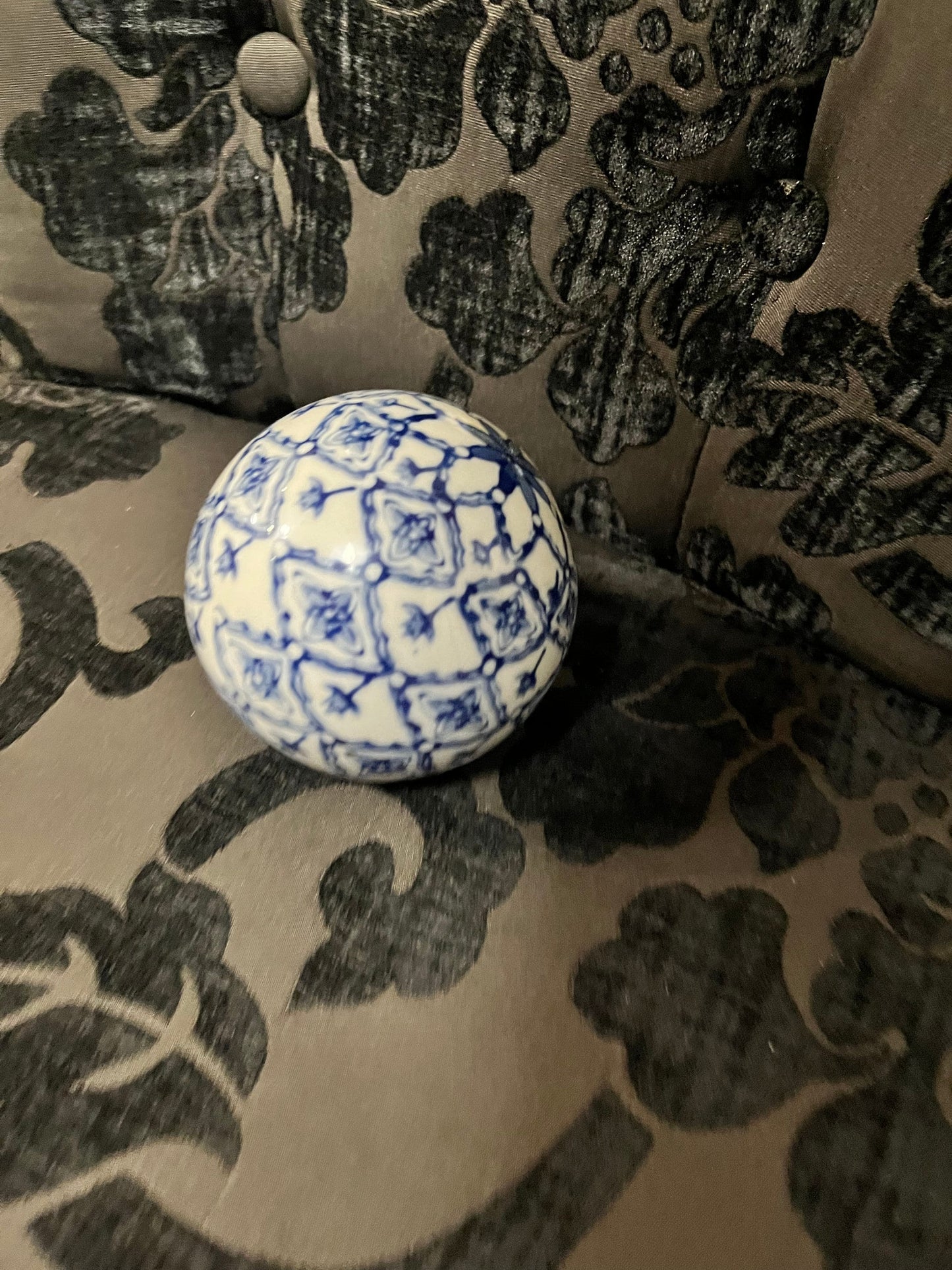 Chinese blue and white carpet bowl  lovely condition  2 available