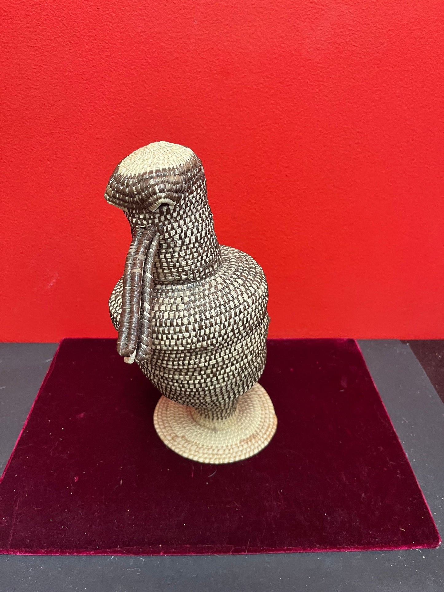 Oceanic 11 inch high handmade wicker animal bird   light weight and very unusual