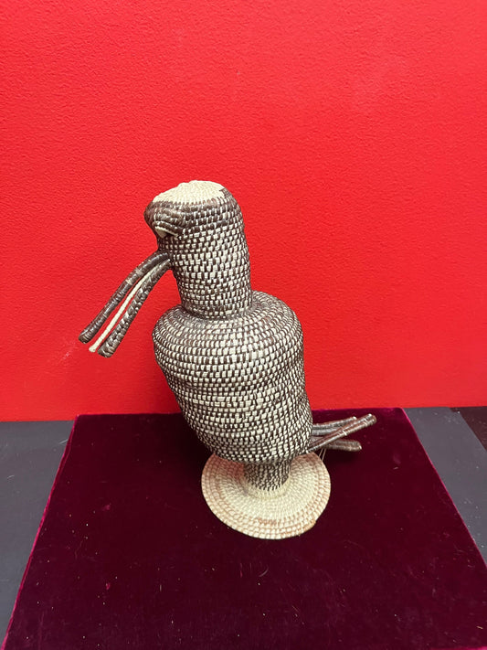 Oceanic 11 inch high handmade wicker animal bird   light weight and very unusual