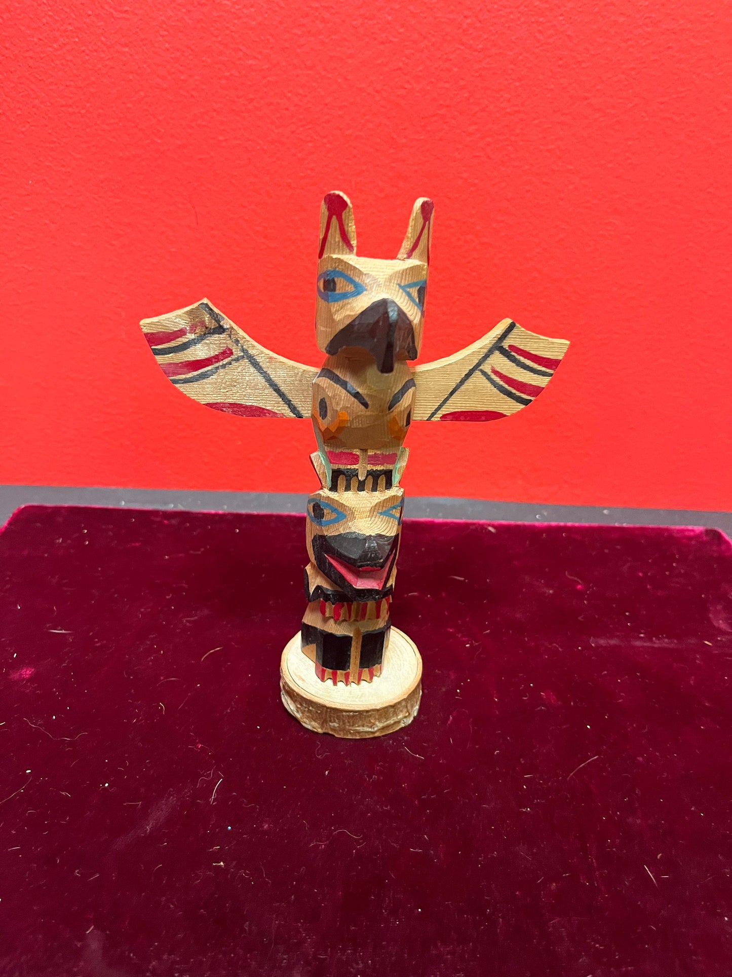 5 x 7 high primitive folk art Indigenous, First Nations, Pacific Northwest totem pole   sweet