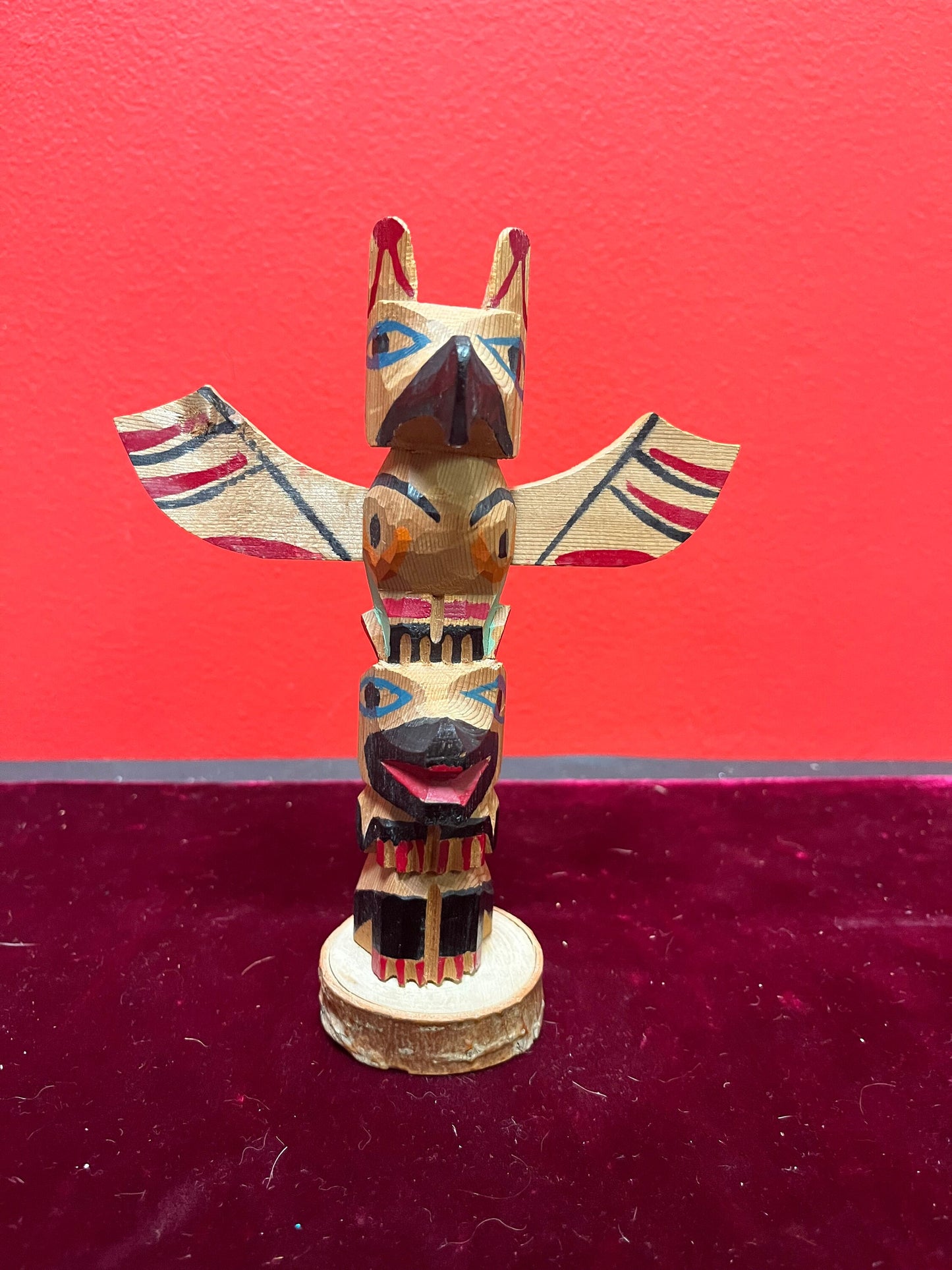 5 x 7 high primitive folk art Indigenous, First Nations, Pacific Northwest totem pole   sweet