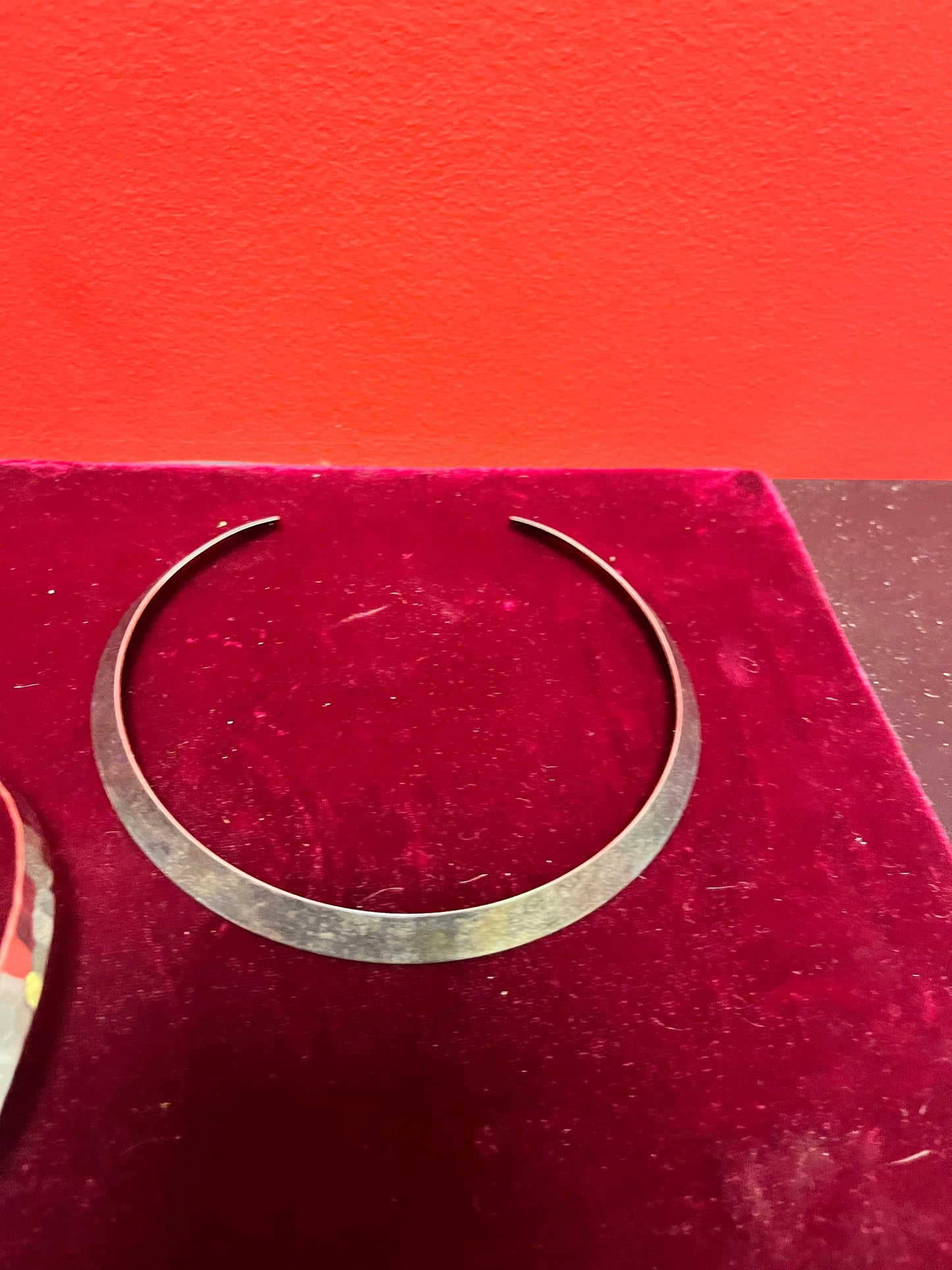 2 silver untested collar necklaces  5 inch high each  lovely Art Deco look