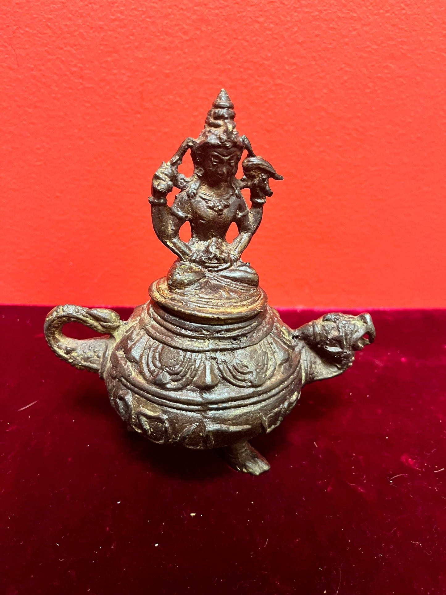 Stunning in Antique 6 inch high bronze censor