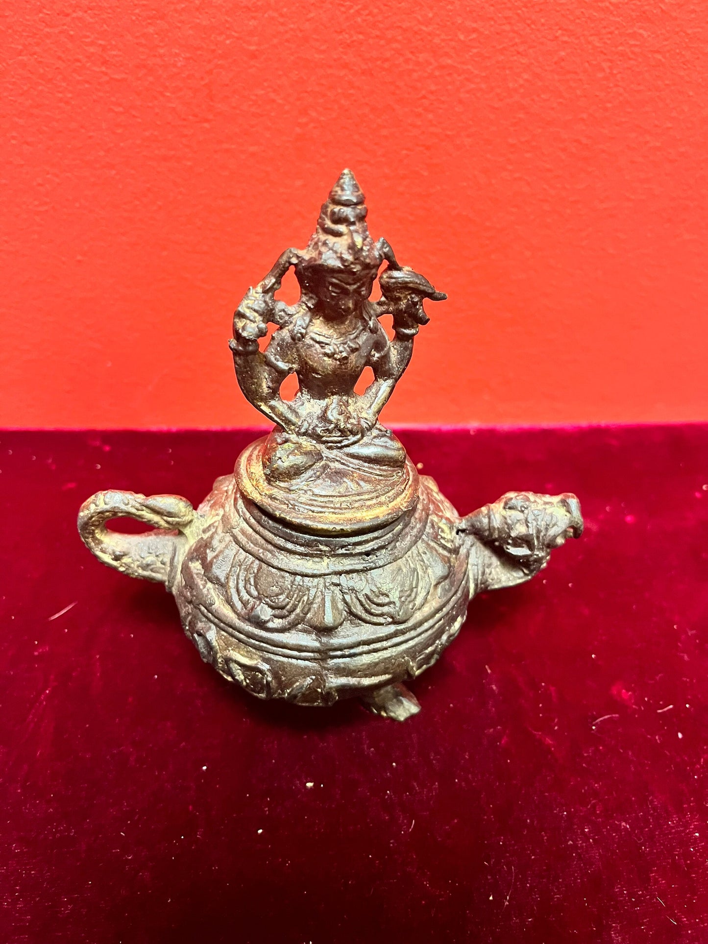 Stunning in Antique 6 inch high bronze censor