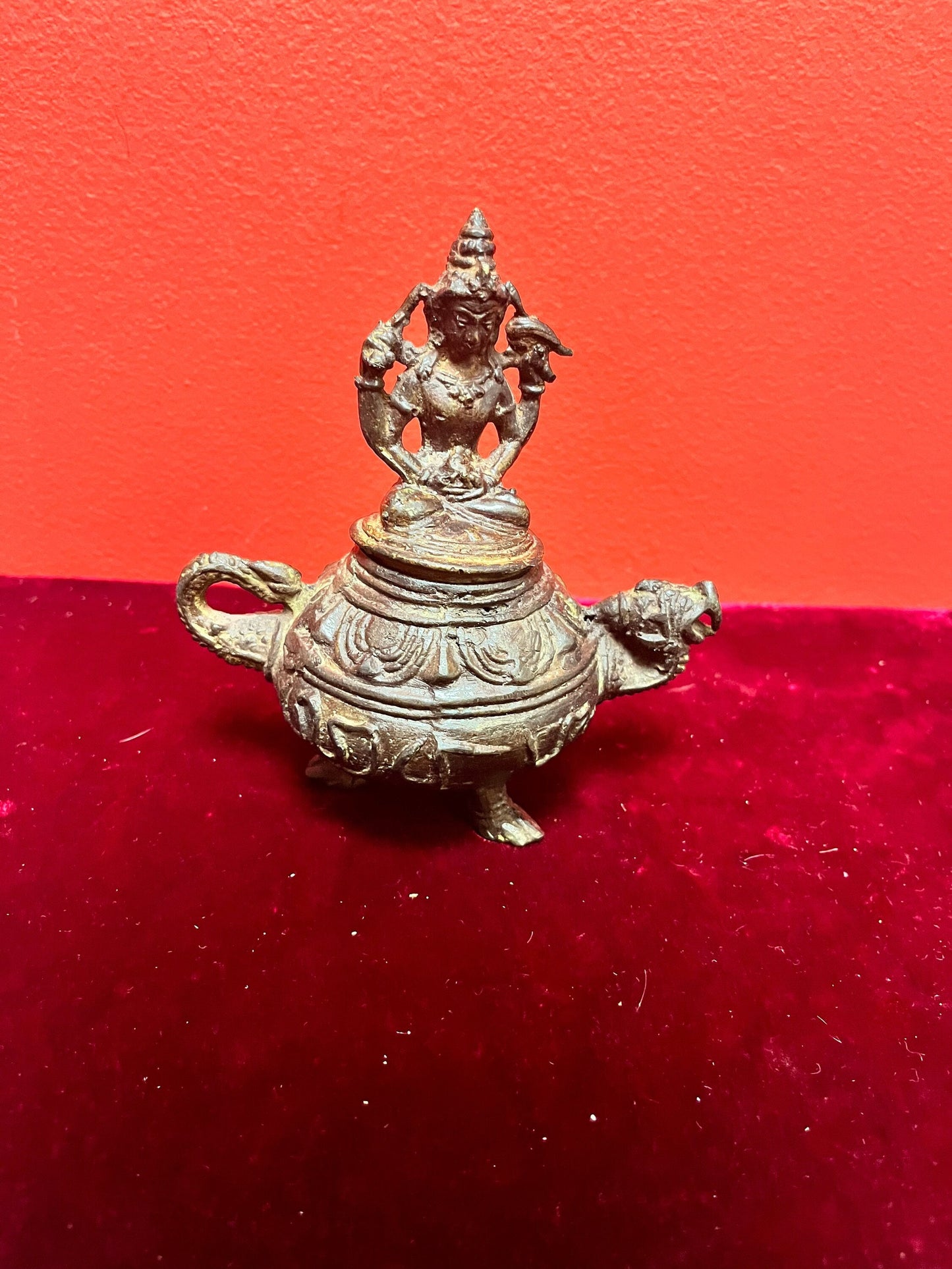 Stunning in Antique 6 inch high bronze censor