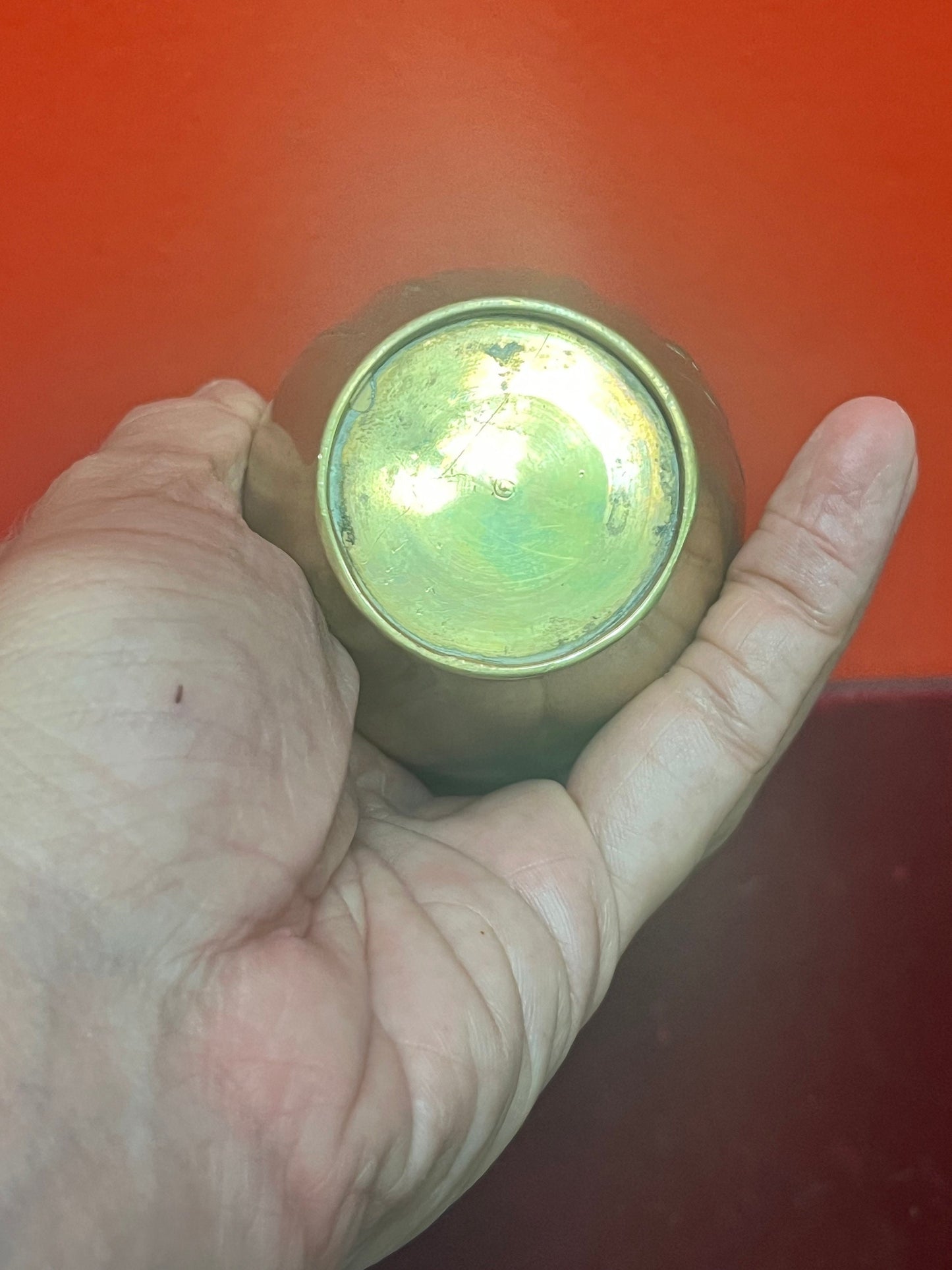 5 inch Japanese brass vase  2 available  lovely condition