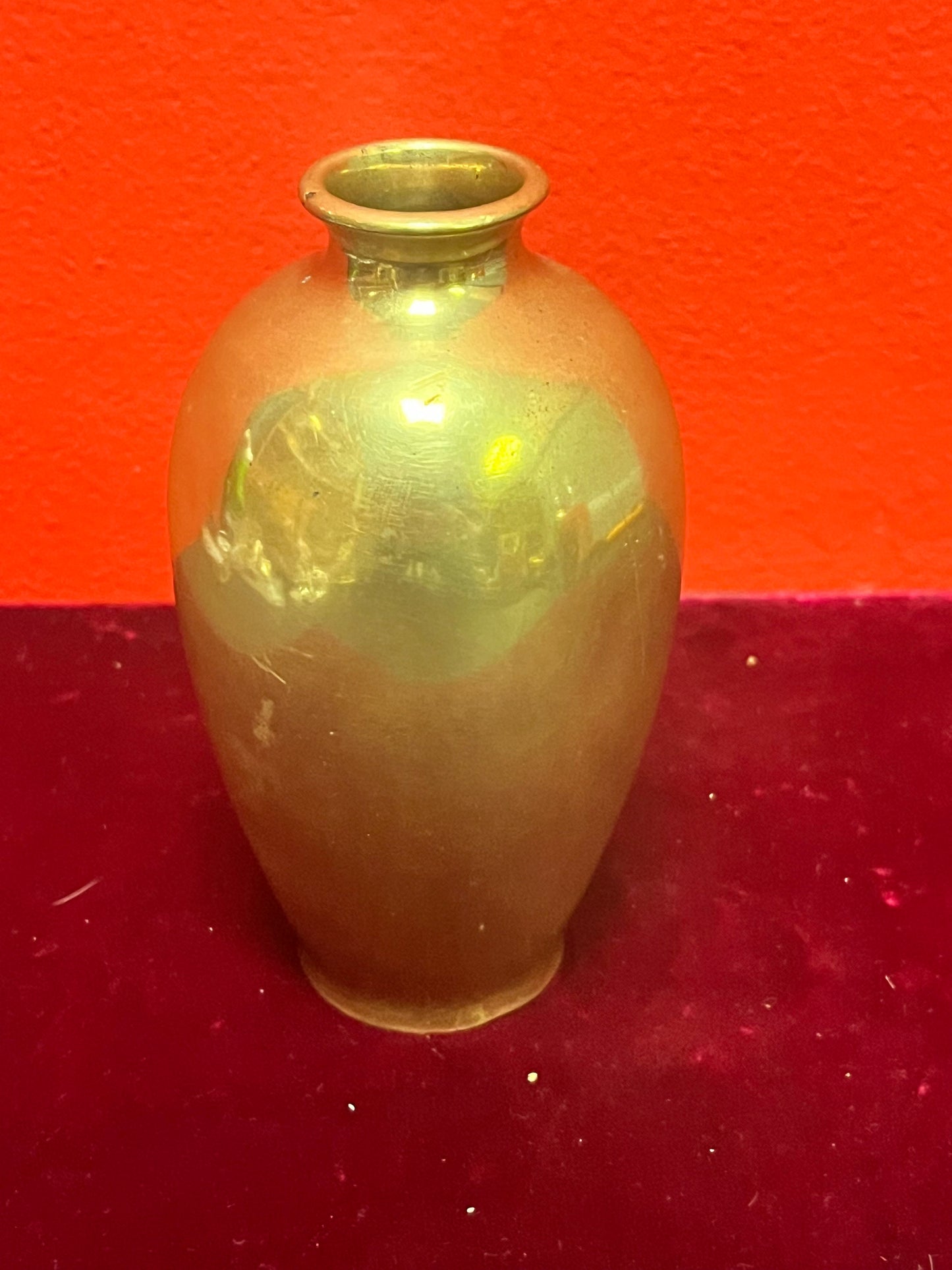 5 inch Japanese brass vase  2 available  lovely condition