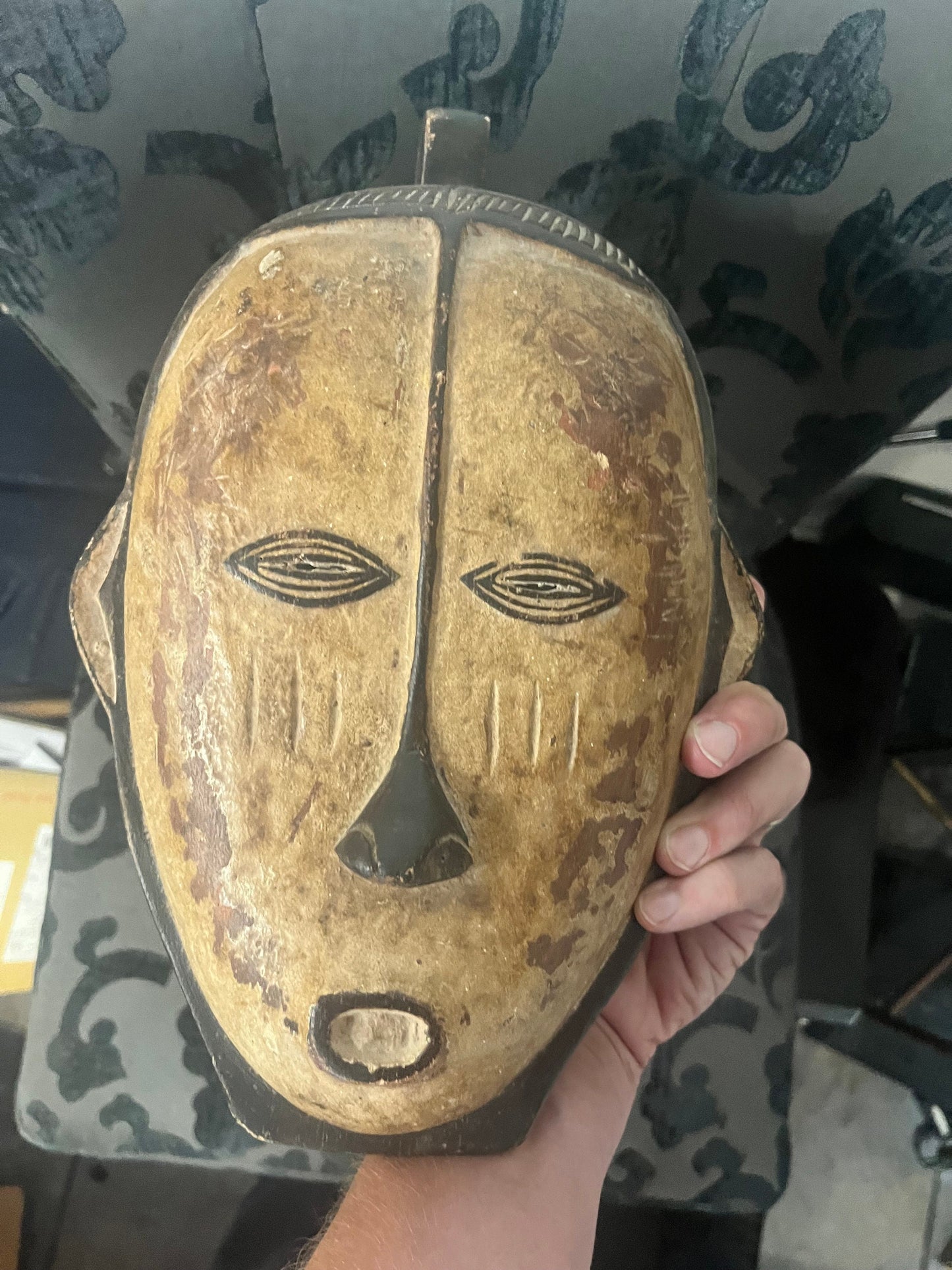 11 1/2 x 7 1/2 rare wonderful Congo antique African ceremonial mask