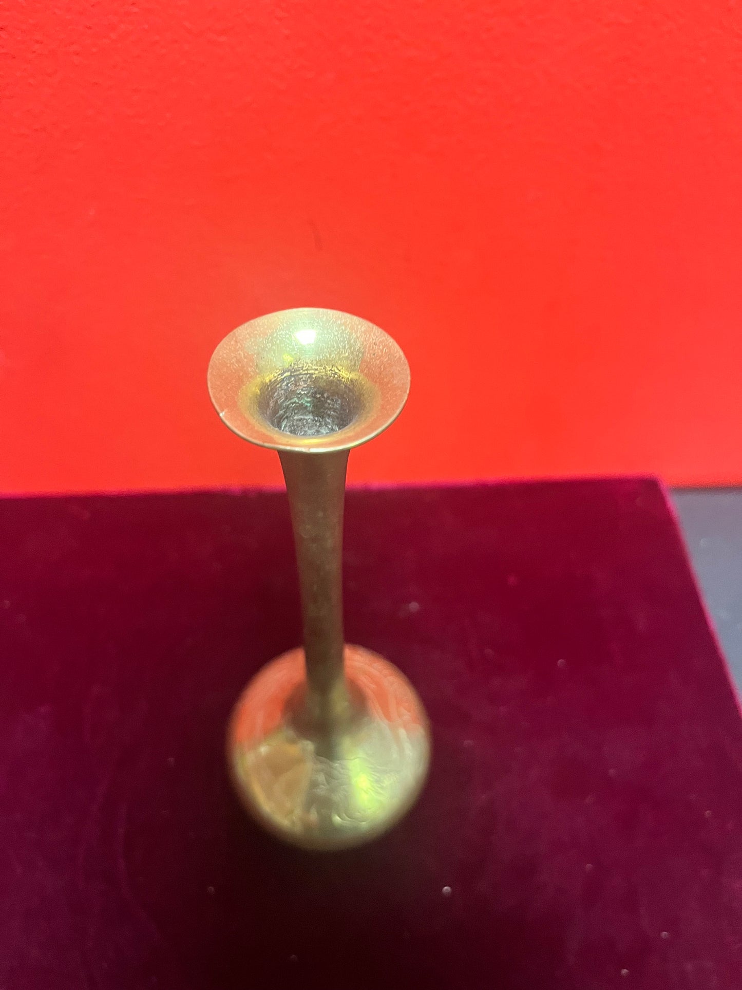 Lovely 8 inch tall  Chinese dragon brass vase  wonderful detail and quality