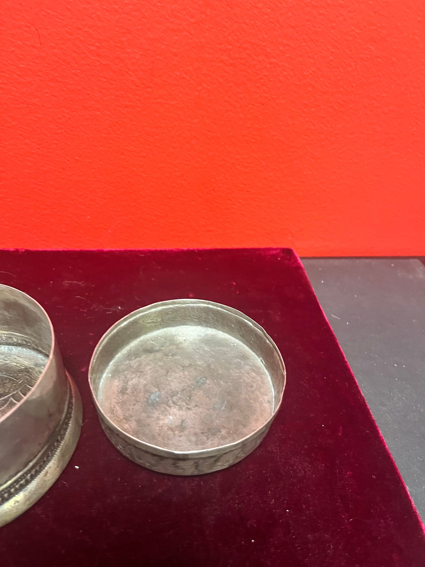 4 x 2 1/2 high museum quality approximate 18th century Persian silver food dish  truly one of a kind piece of history