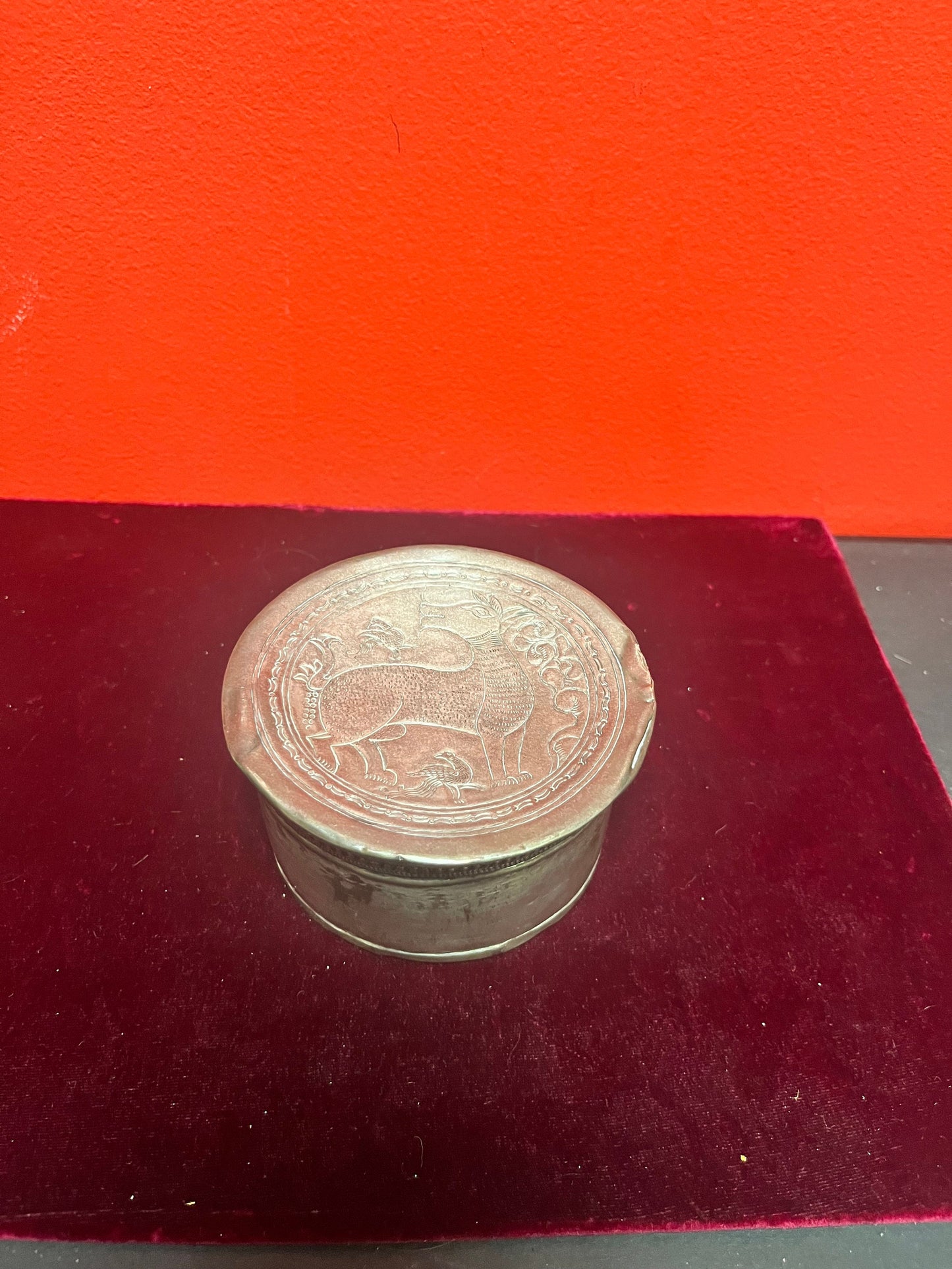 4 x 2 1/2 high museum quality approximate 18th century Persian silver food dish  truly one of a kind piece of history