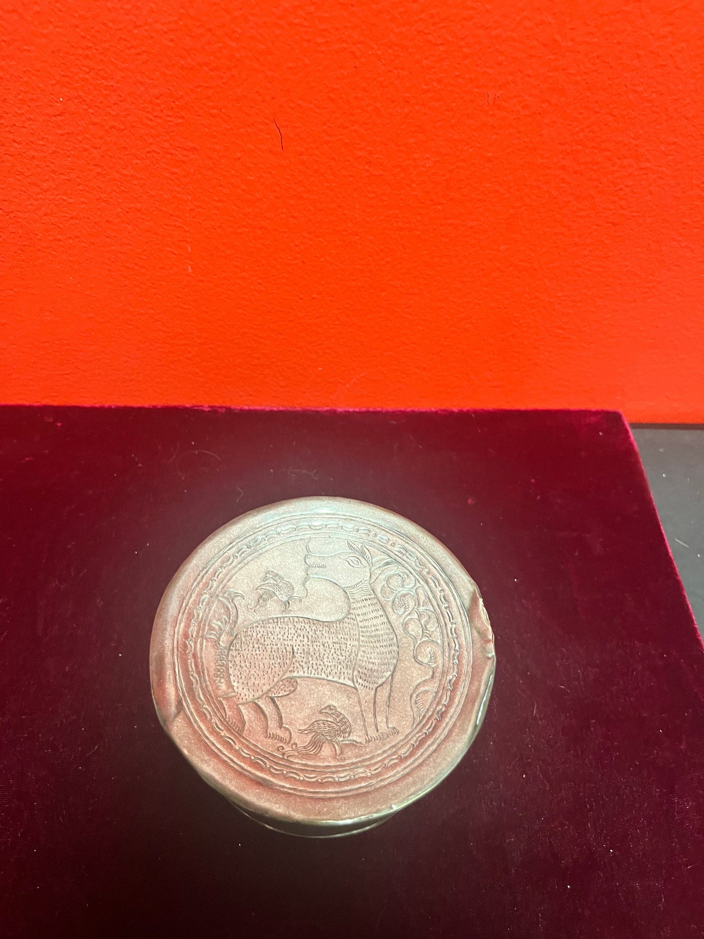 4 x 2 1/2 high museum quality approximate 18th century Persian silver food dish  truly one of a kind piece of history