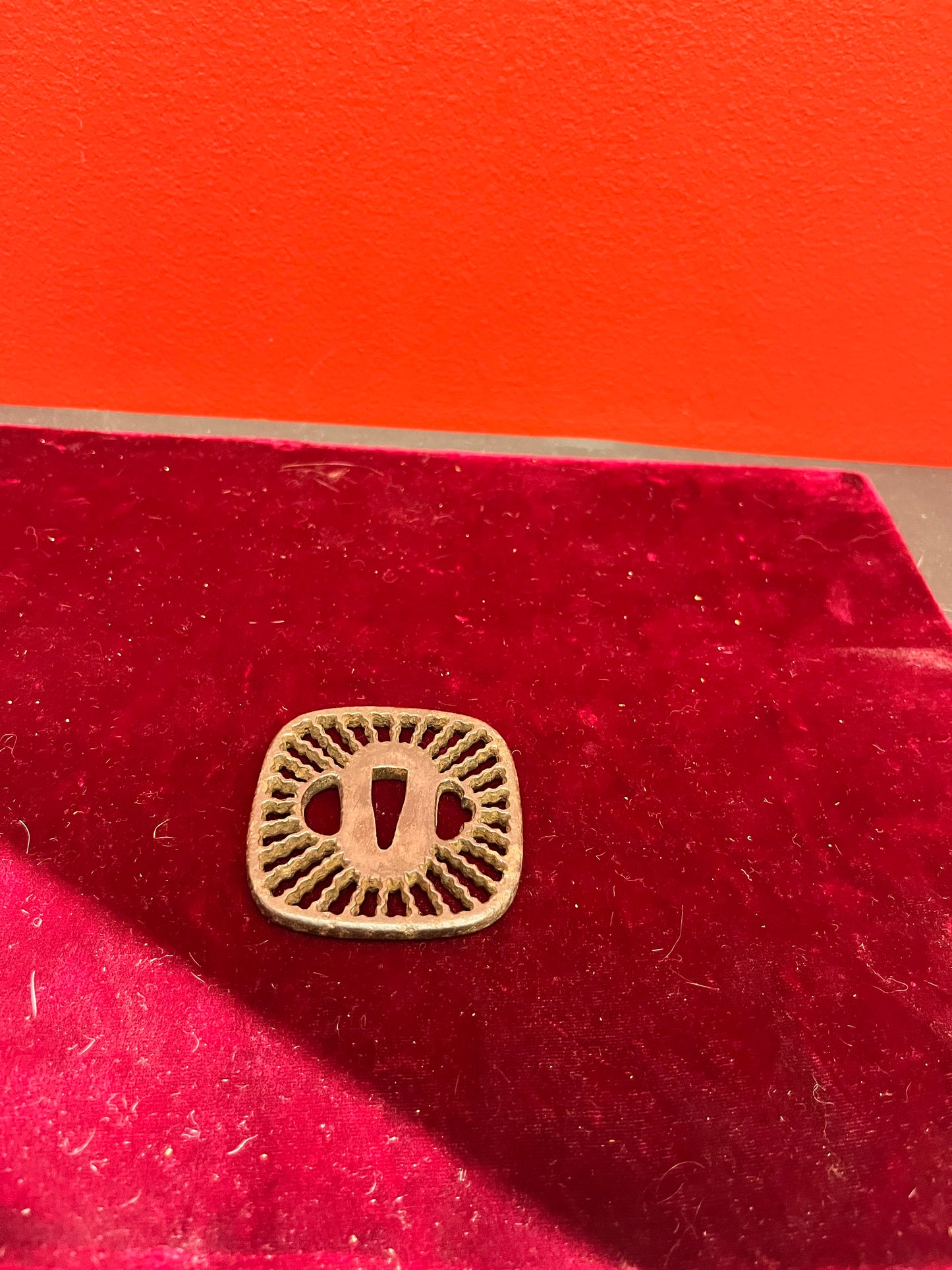 2.5 inch antique Japanese steel tsuba  fabulous quality very very old  Japanese samurai