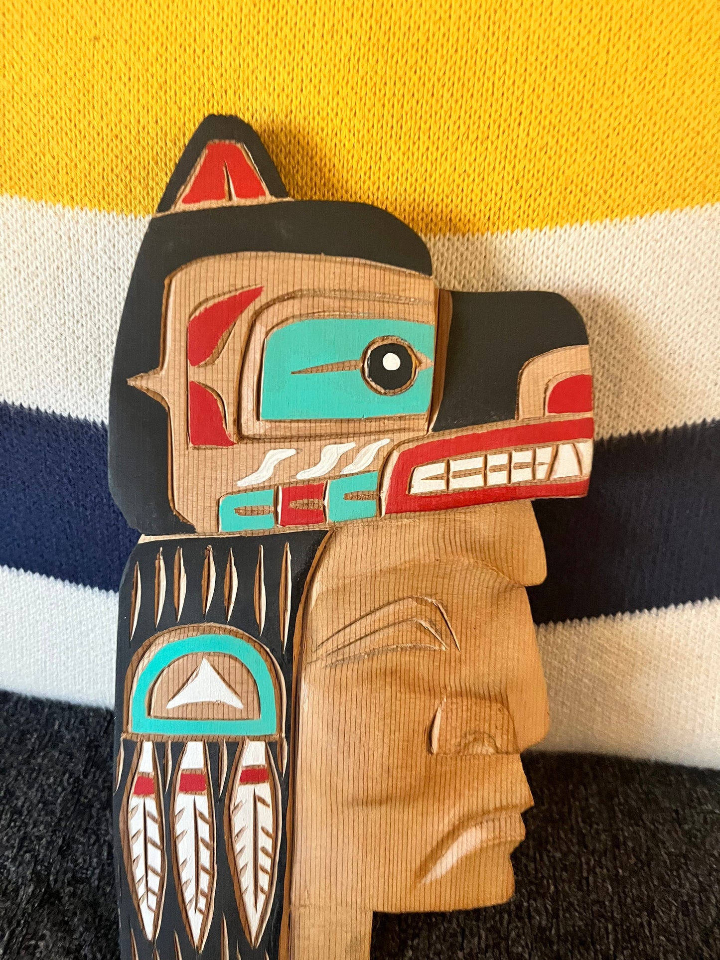 10 inch indigenous First Nations pacific north west coast signed chief plaque!