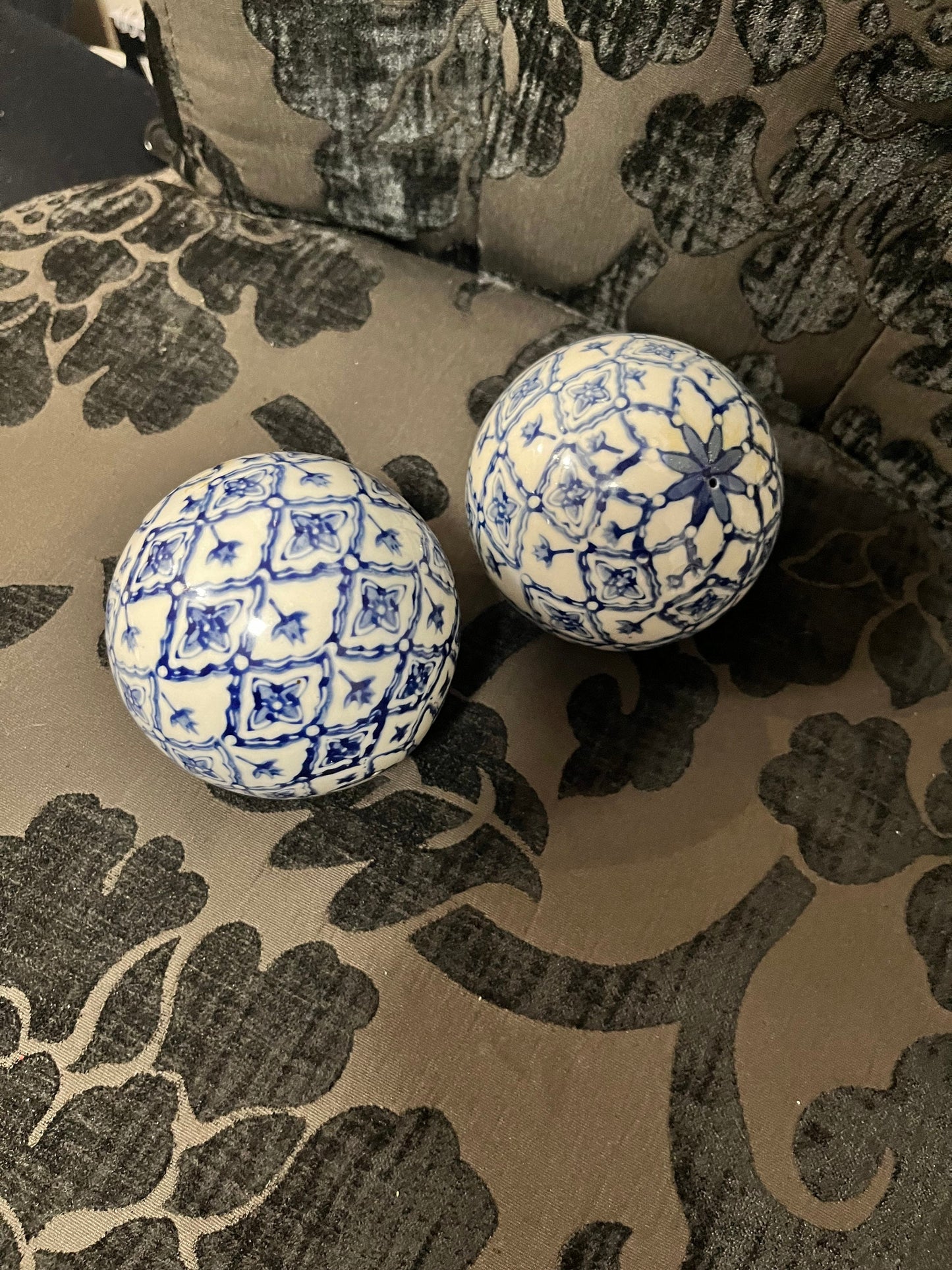 Chinese blue and white carpet bowl  lovely condition  2 available