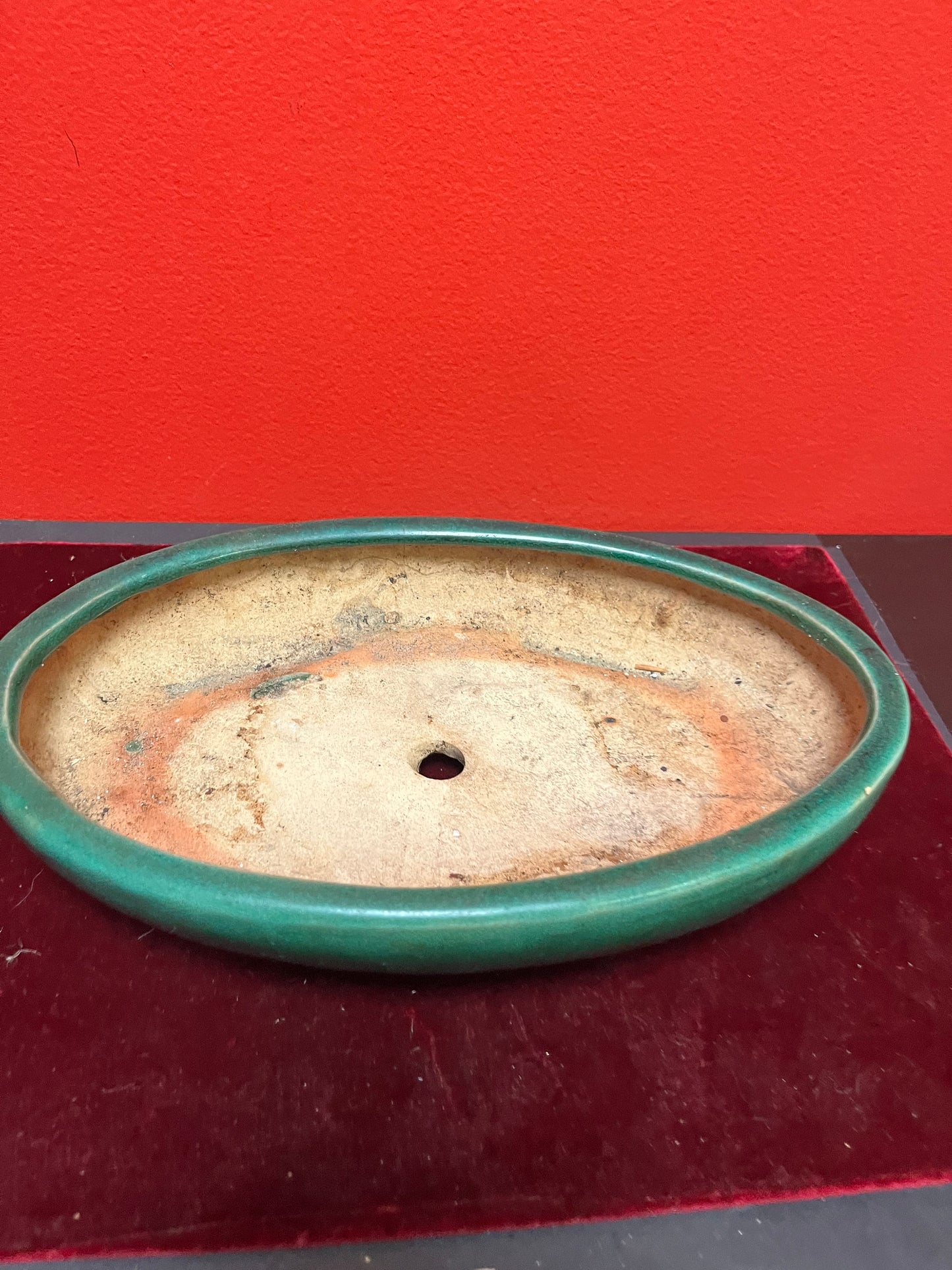 Magnificent 10 x 6 x 2 high Rare antique Chinese glazed porcelain bulb holder  really glorious glaze  wow