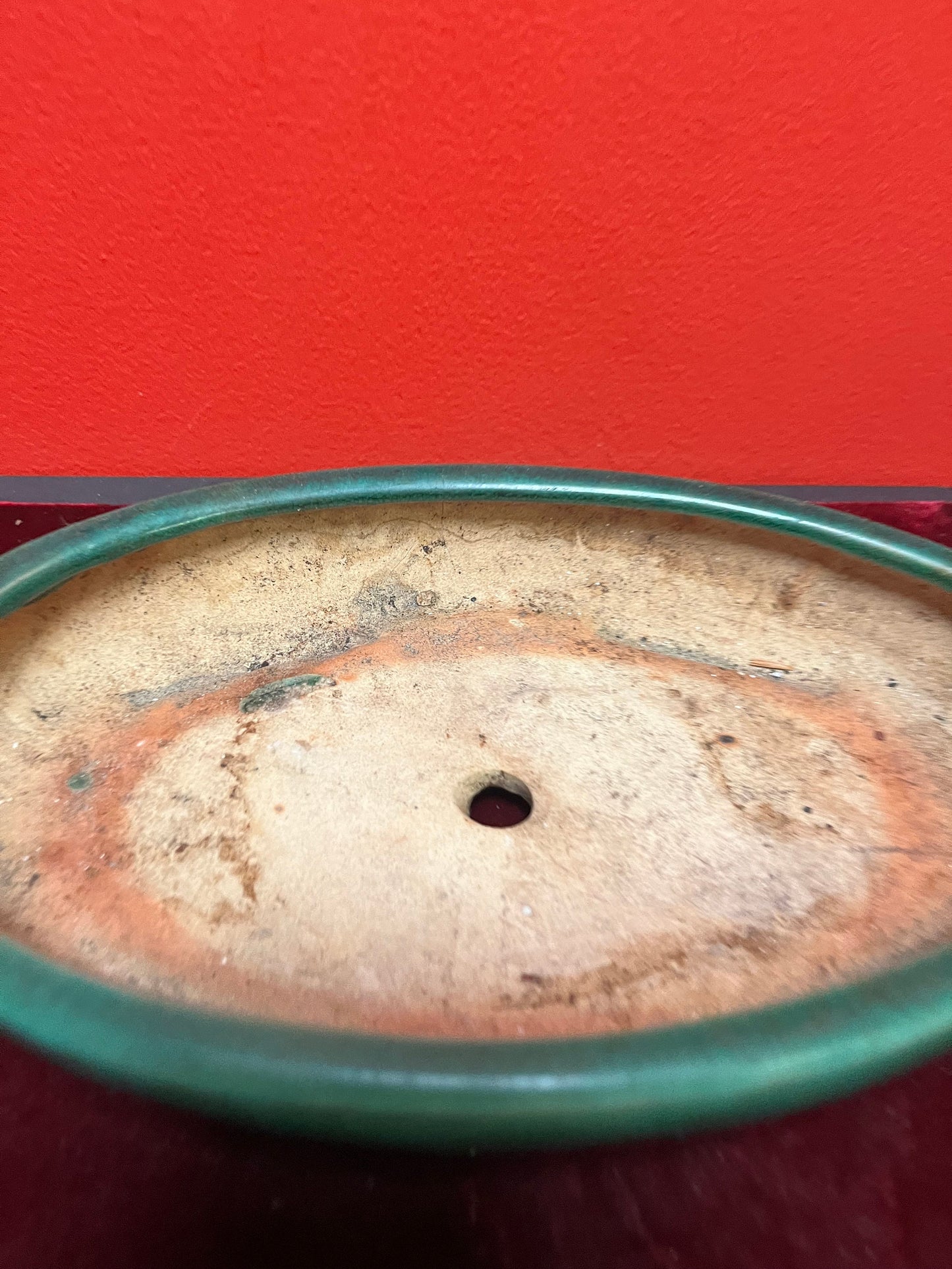 Magnificent 10 x 6 x 2 high Rare antique Chinese glazed porcelain bulb holder  really glorious glaze  wow