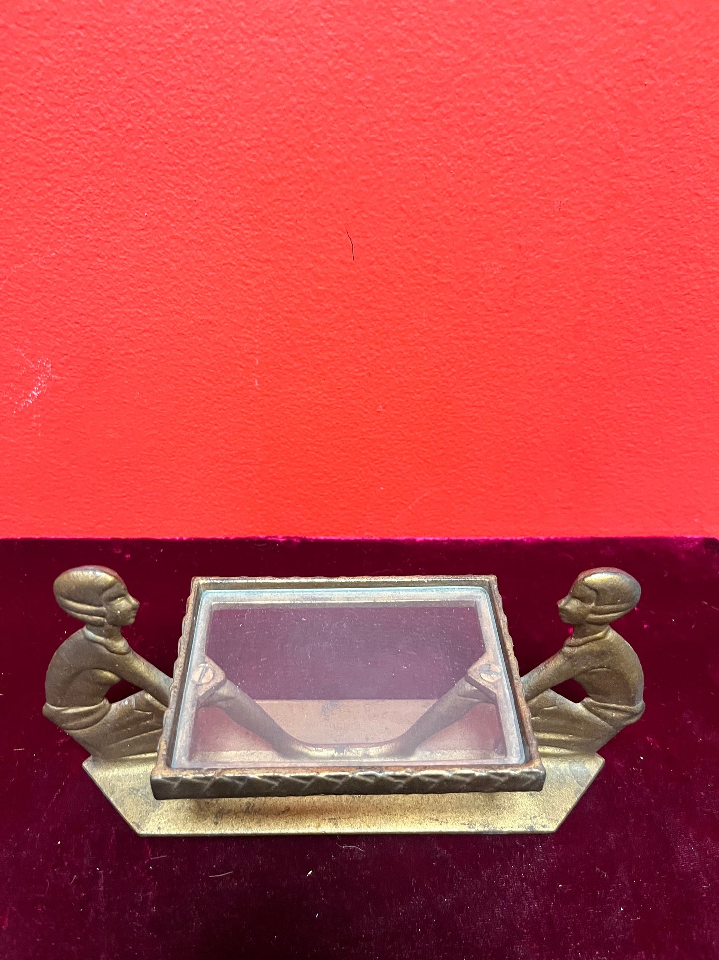 Antique bronze 7 x 4 high  delicious Art Deco business card holder  Fabulous gift for your collection  wow