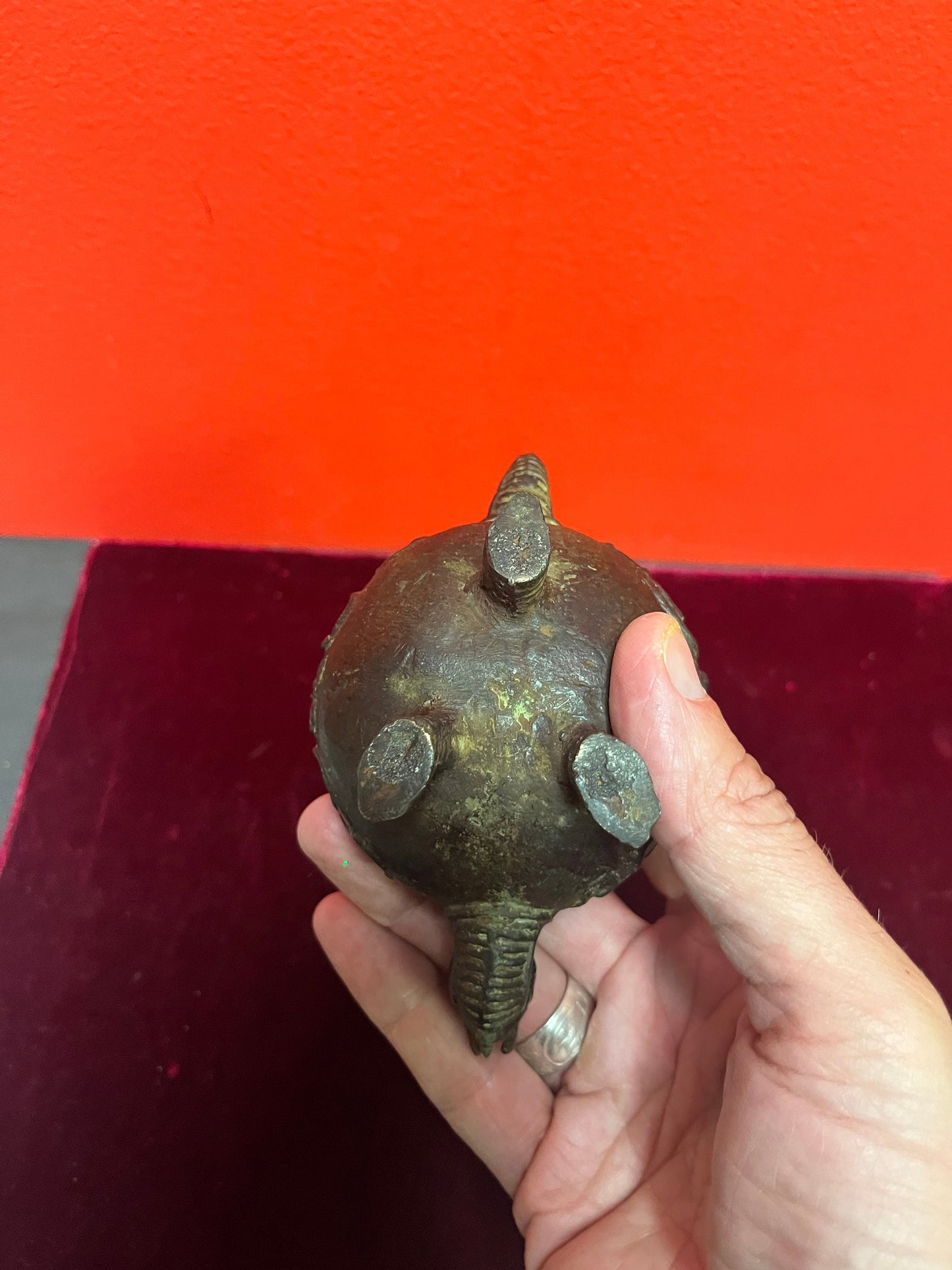 Stunning in Antique 6 inch high bronze censor