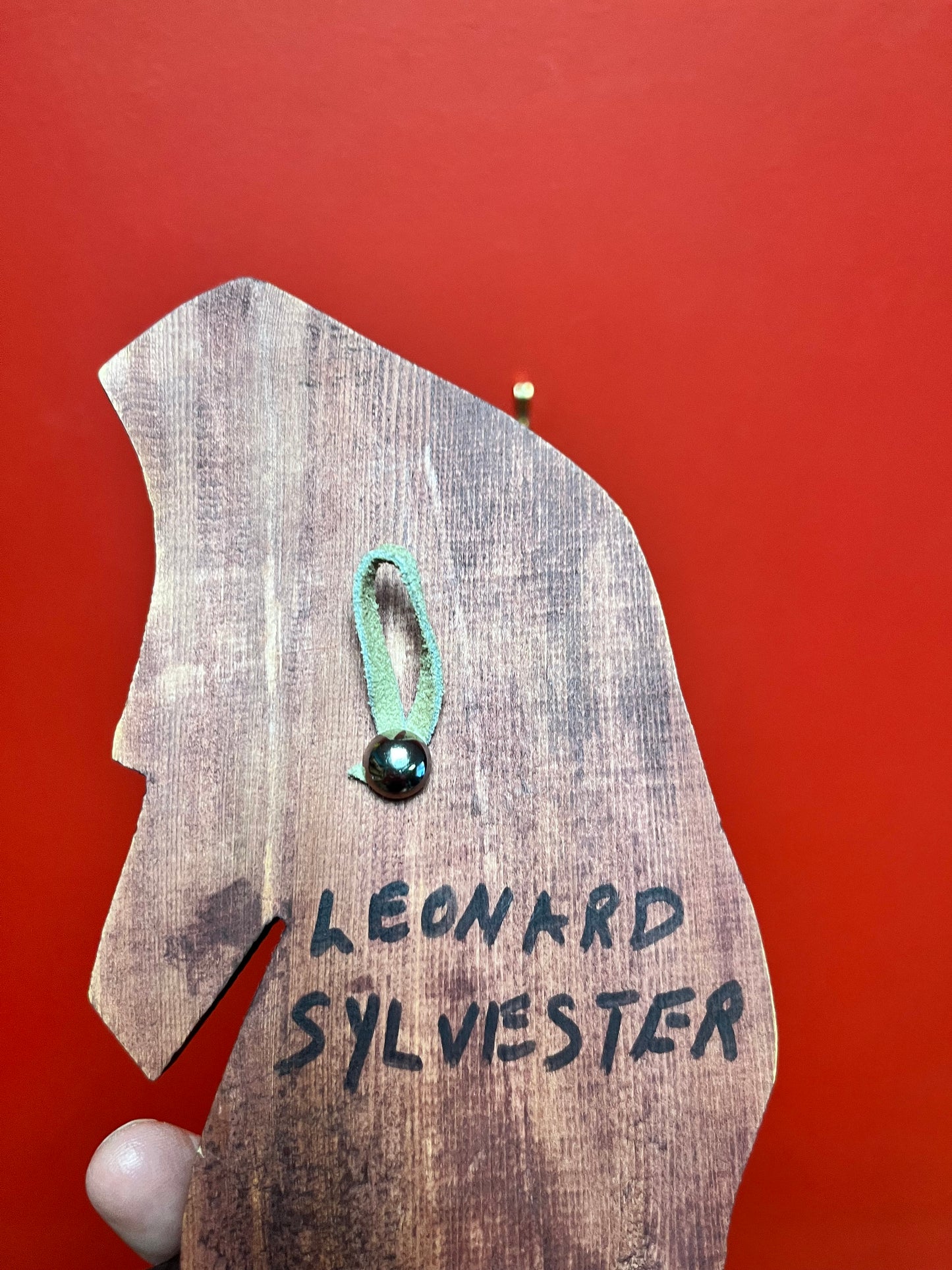 11 inch tall indigenous first nations pacific northwest coast painted cedar eagle by Leonard Sylvester ready to hang