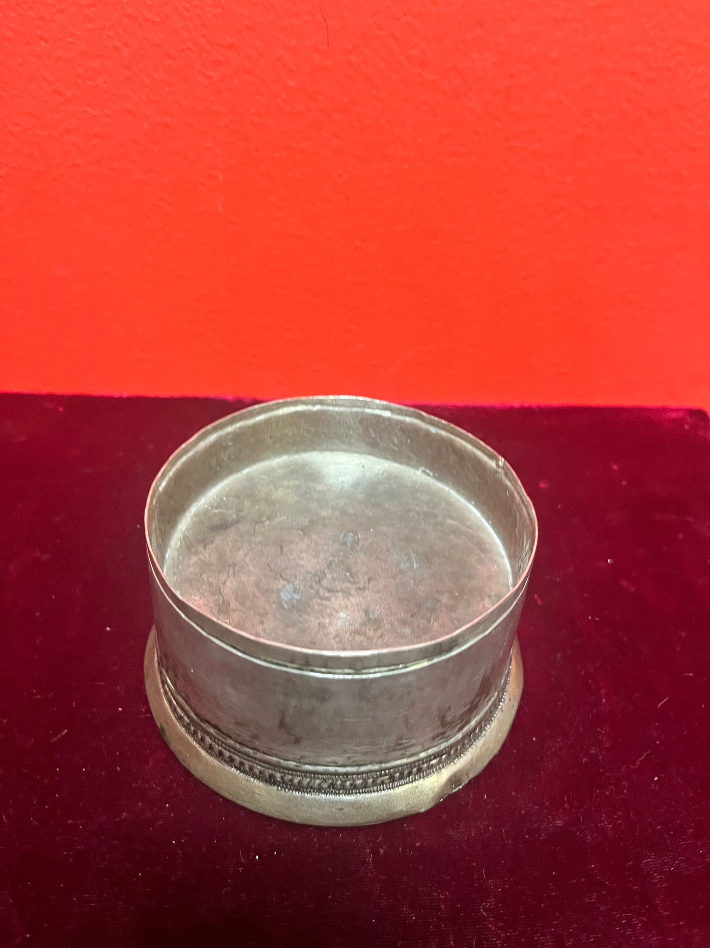 4 x 2 1/2 high museum quality approximate 18th century Persian silver food dish  truly one of a kind piece of history