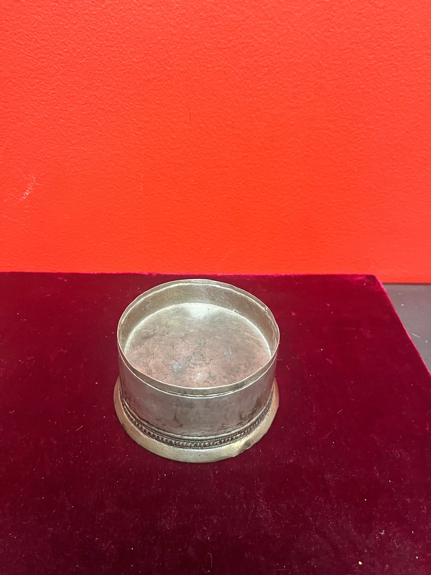 4 x 2 1/2 high museum quality approximate 18th century Persian silver food dish  truly one of a kind piece of history