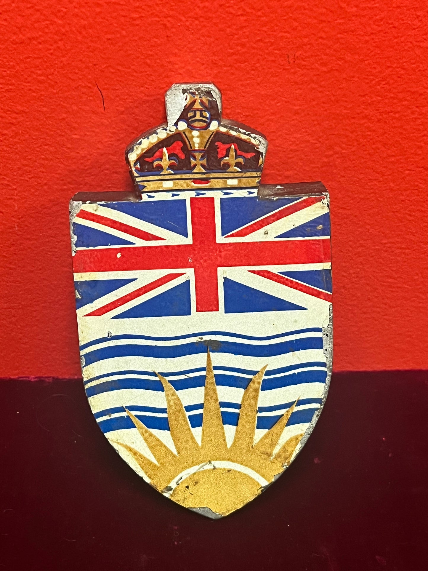 7 inch British Columbian monarch car emblem   heavy metal
