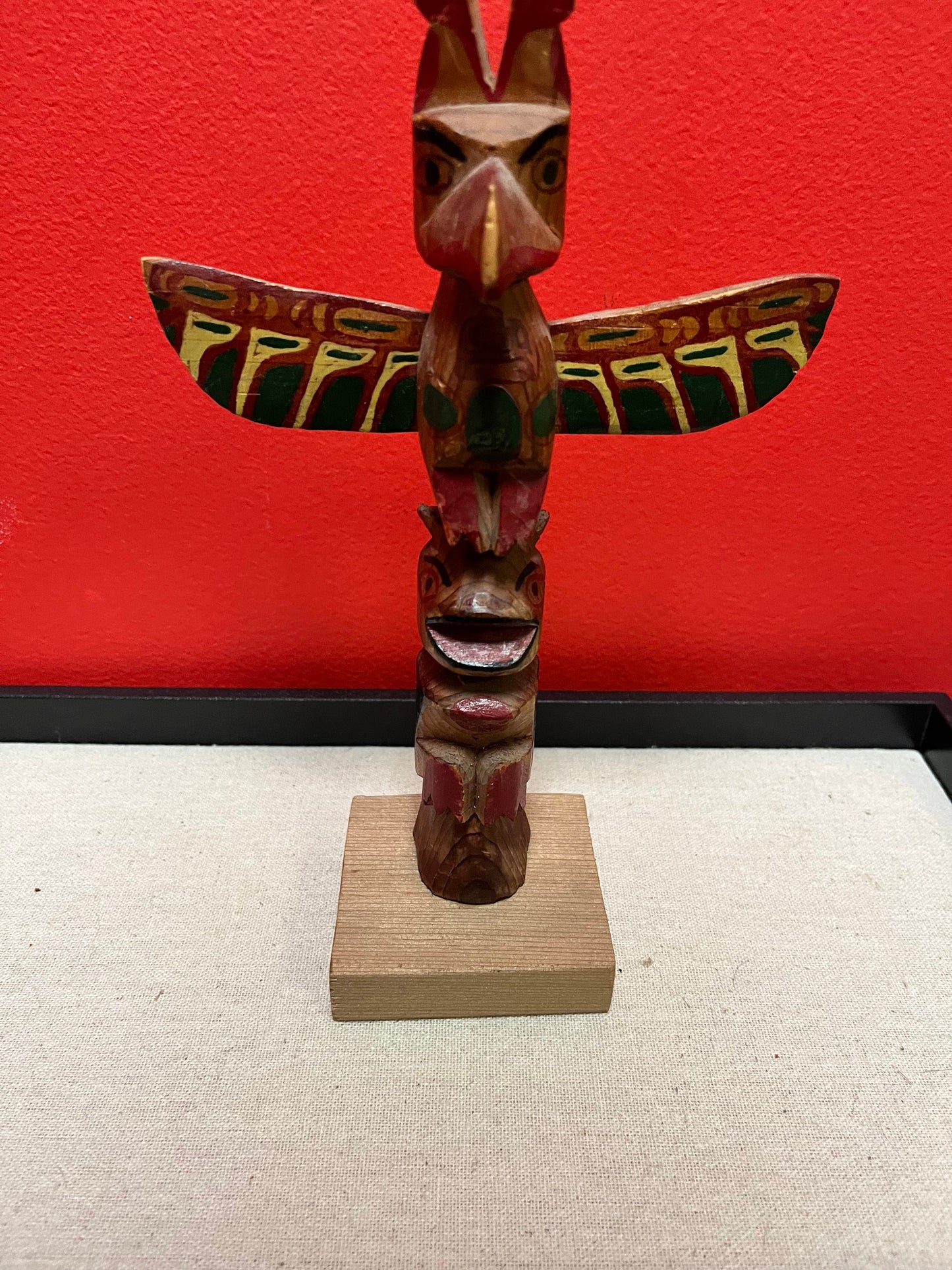 6 x 9 high 1960s primitive totem pole  Indigenous First Nations Pacific North West Coast