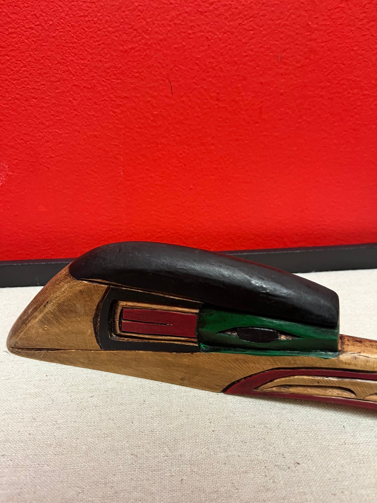 10 x 3“ high indigenous coast Salish signed 3-D cedar eagle   lovely imagery and  detail   Frank and Dora Frenchie
