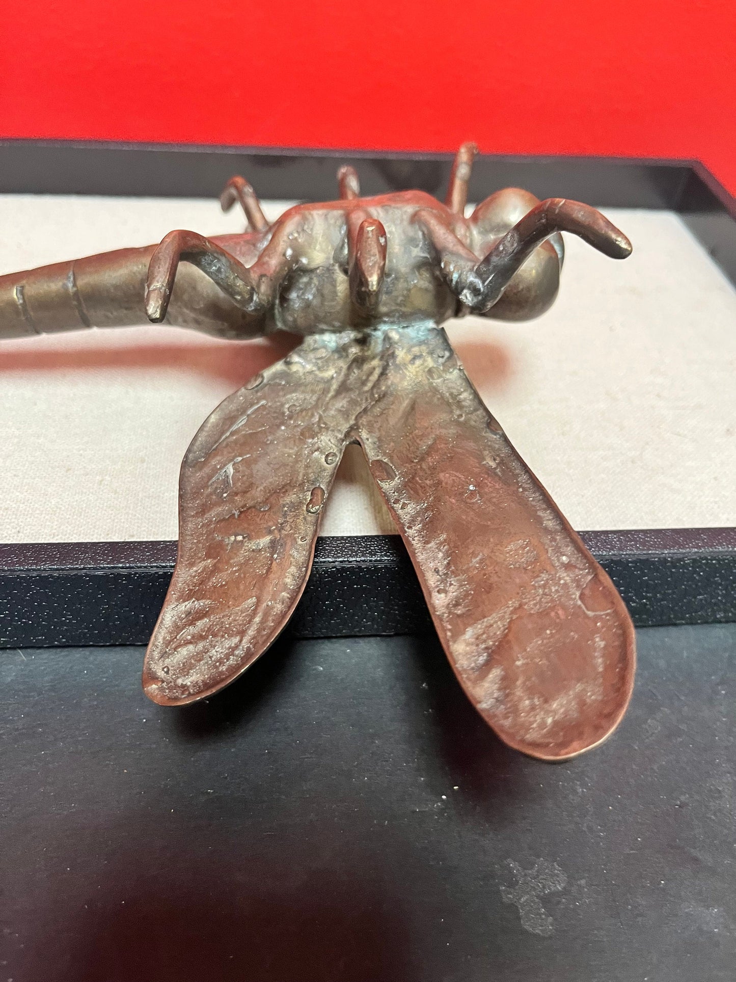 Amazing 9 x 10“ wide bronze dragonfly  really cool piece and a great gift  great Patina