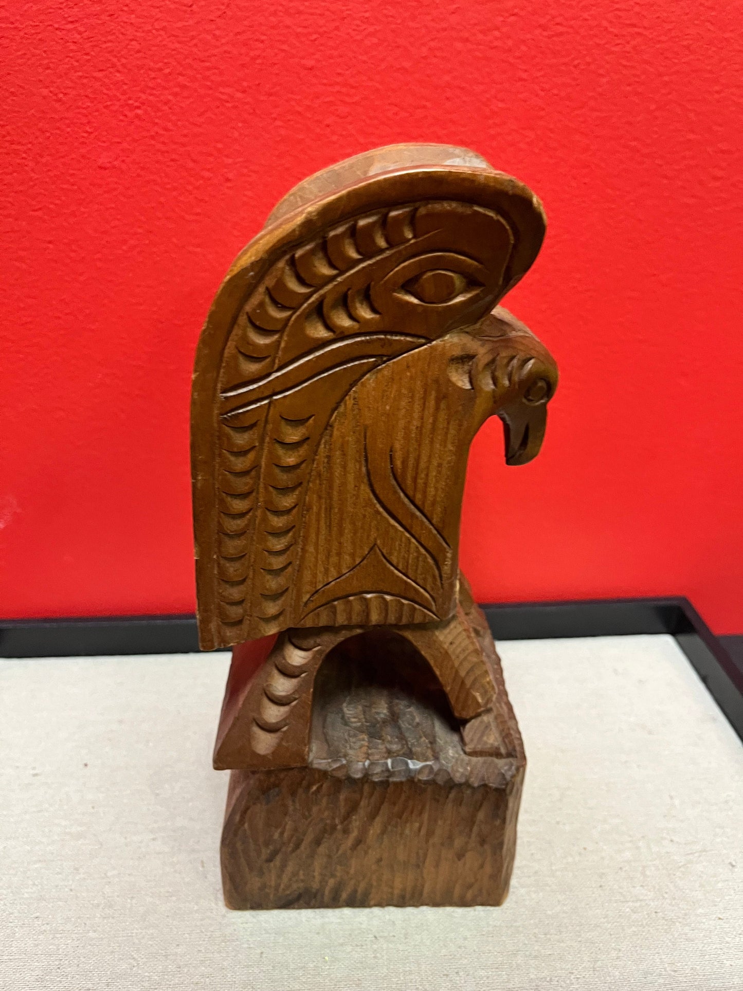 Lovely 10 inch tall Jim Johnny signed indigenous First Nations, pacific northwest coast Eagle Totem  wow